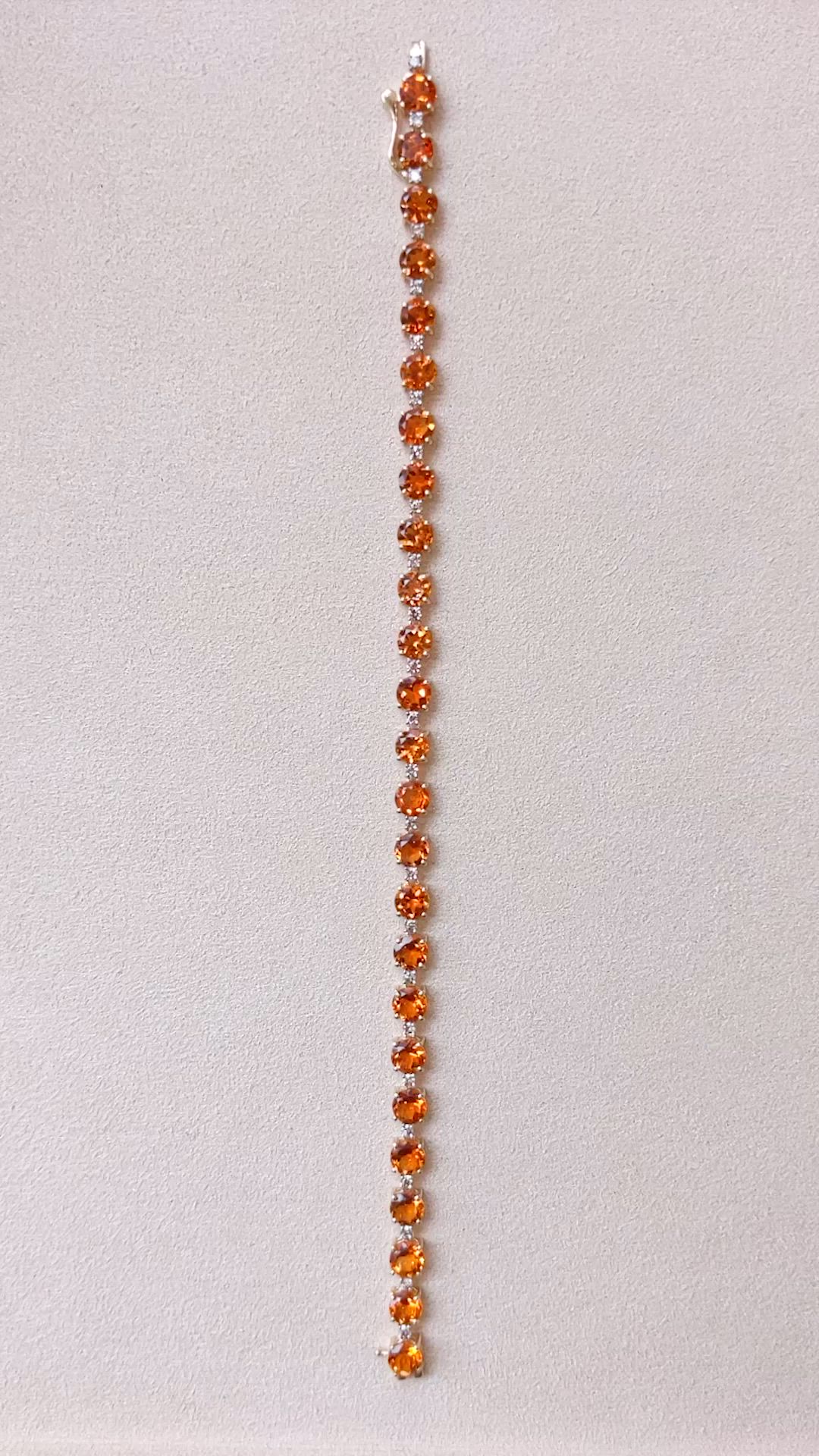 7.55&nbsp;Ct.Tw.Total Carat Weight Orange Citrine Accent Stones Bracelet, 14K Yellow Gold Size Video