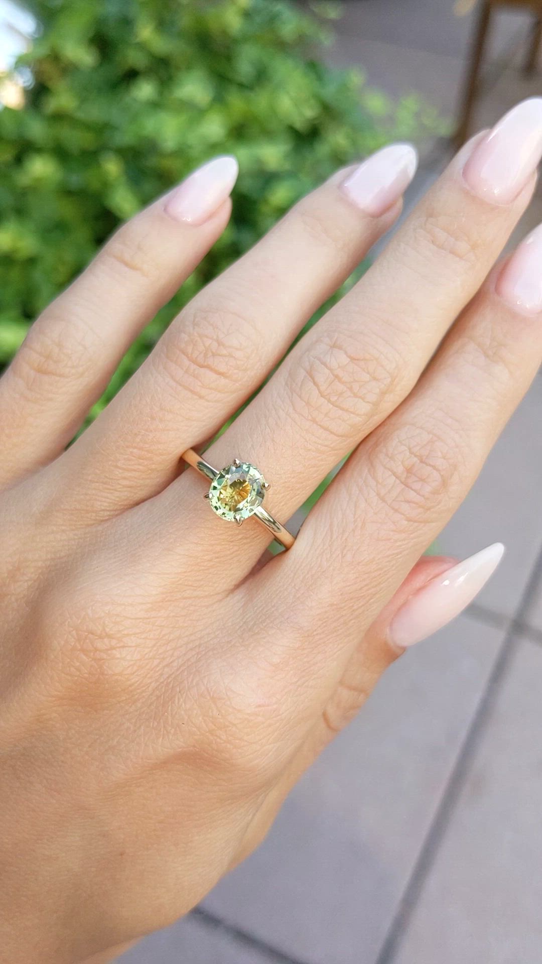 1.48 Ct. Yellowish Green Chrysoberyl Solitaire Ring, 14K Yellow Gold Size Video