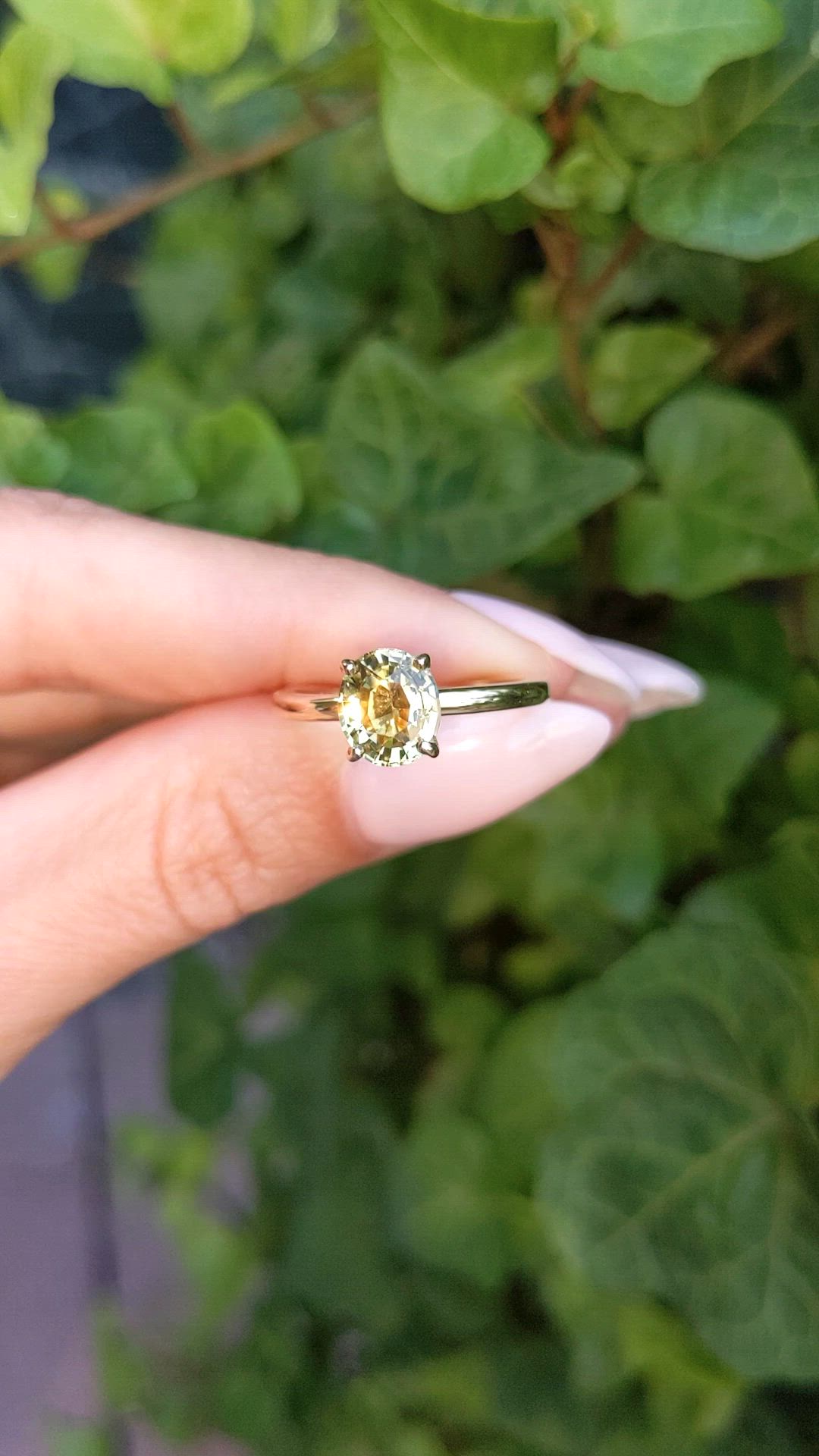1.48 Ct. Yellowish Green Chrysoberyl Solitaire Ring, 14K Yellow Gold Size Video