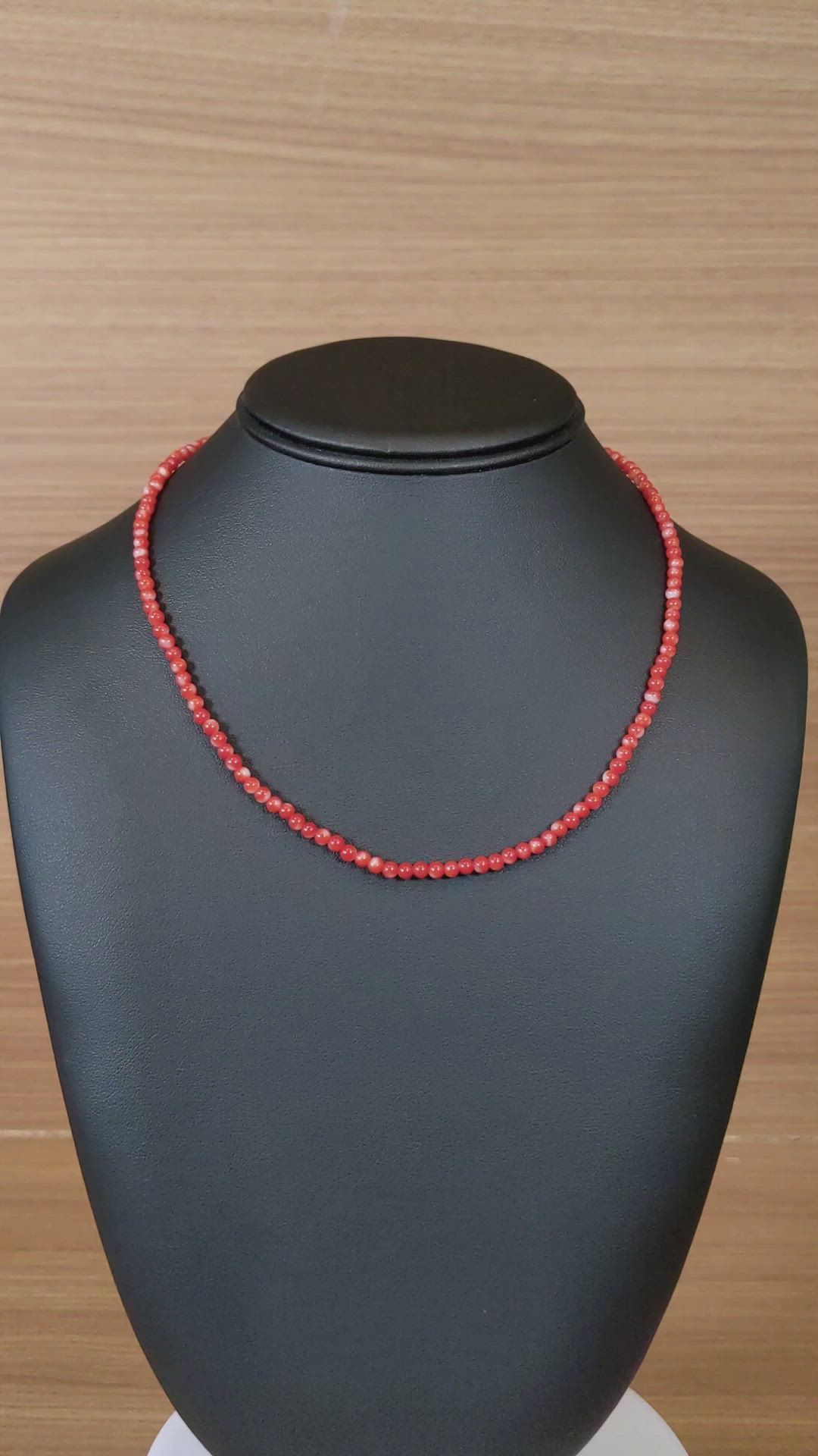 40.70 Ct. Red Coral Multi Stone Necklace, 18K Yellow Gold Size Video