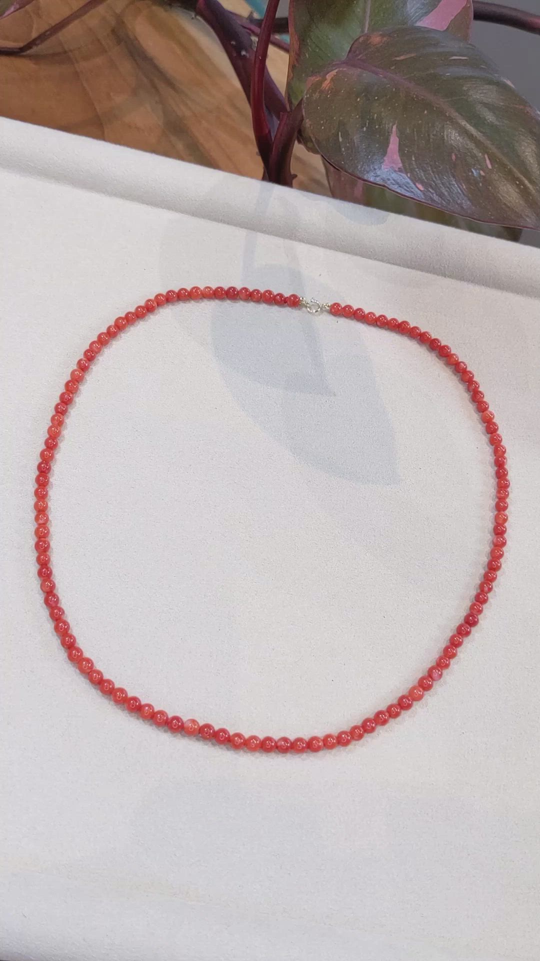 57.05 Ct. Red Coral Multi Stone Necklace, 18K Yellow Gold Size Video