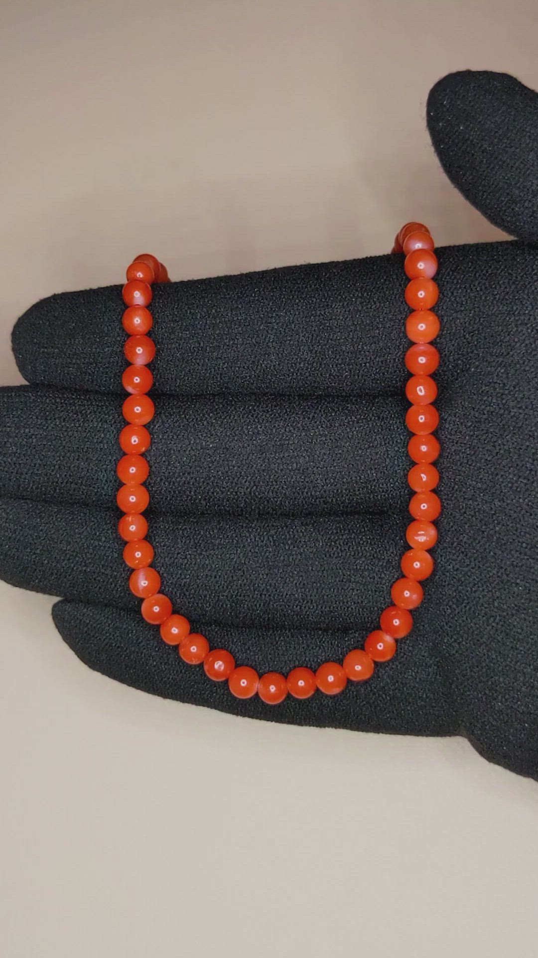 57.05 Ct. Red Coral Multi Stone Necklace, 18K Yellow Gold Size Video