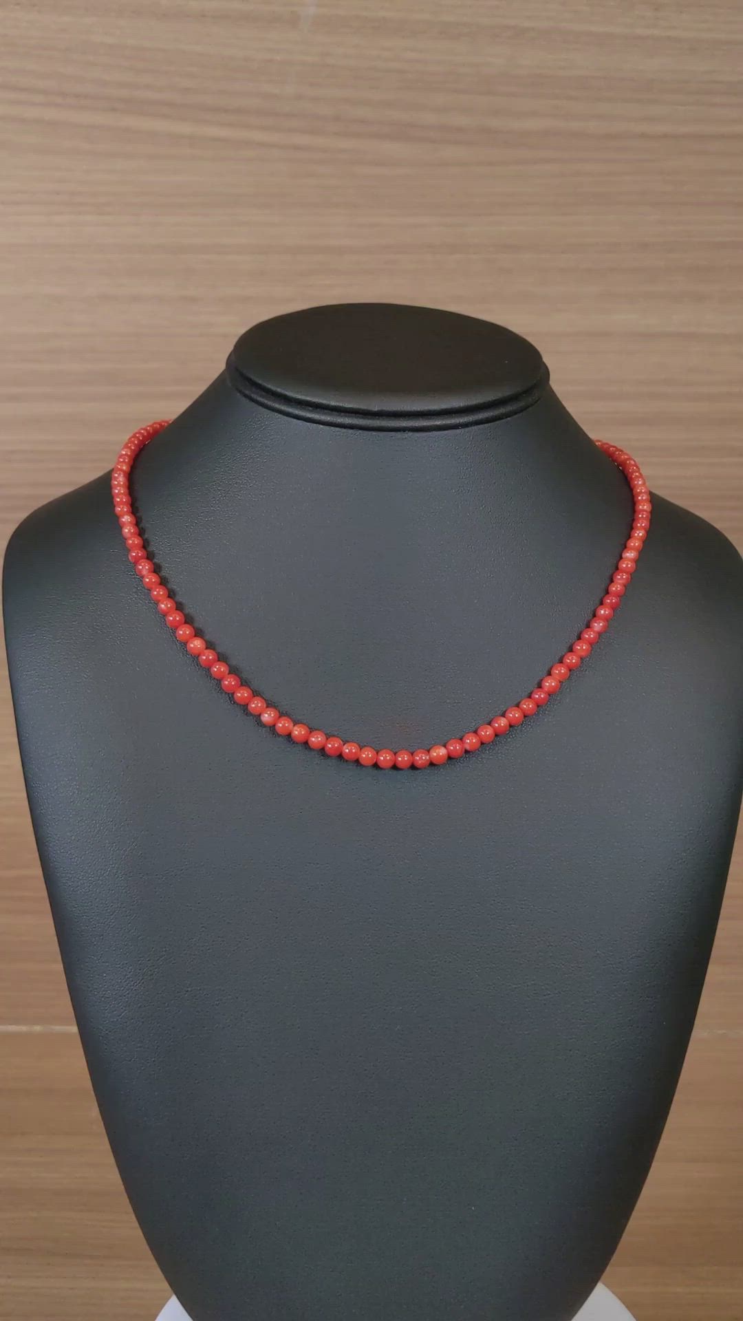 57.05 Ct. Red Coral Multi Stone Necklace, 18K Yellow Gold Size Video