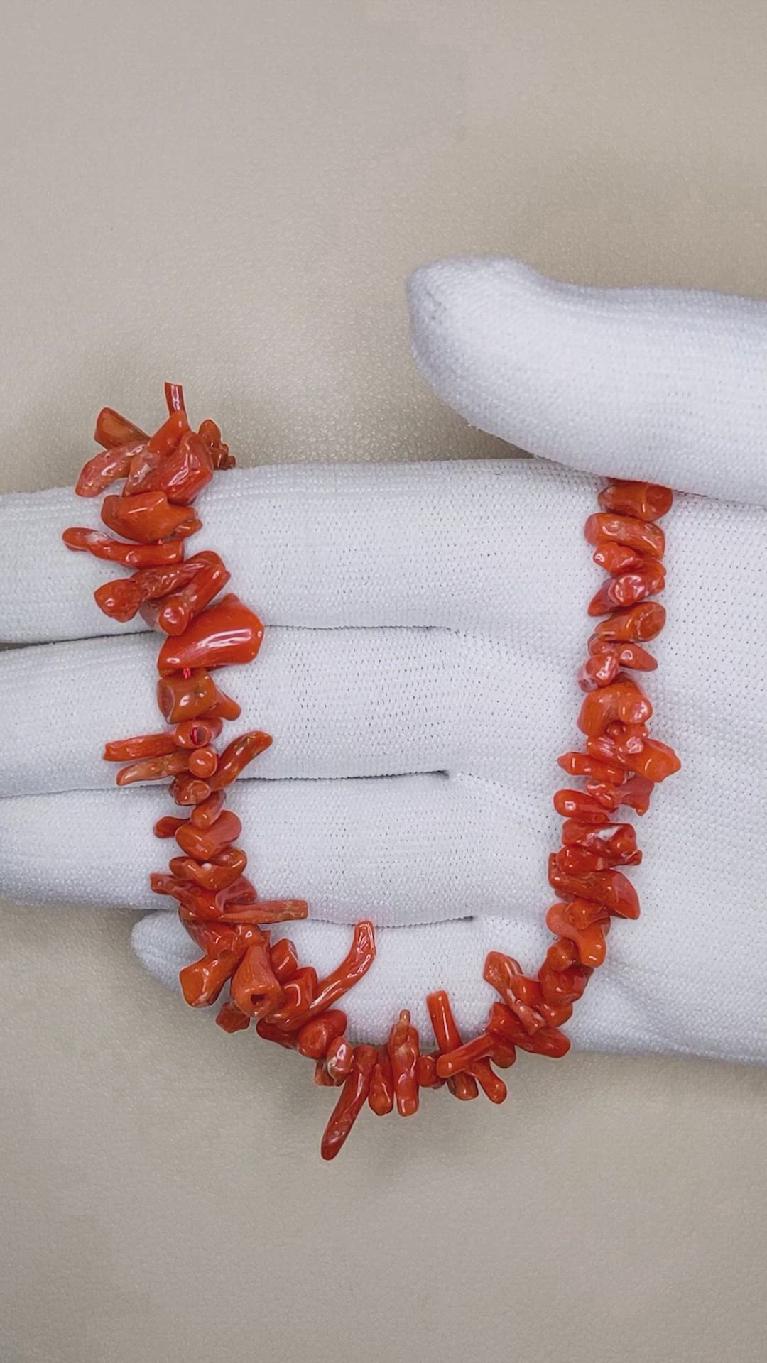 135.85 Ct. Salmon (Orangish Red) Coral Multi Stone Necklace, 18K Yellow Gold Size Video