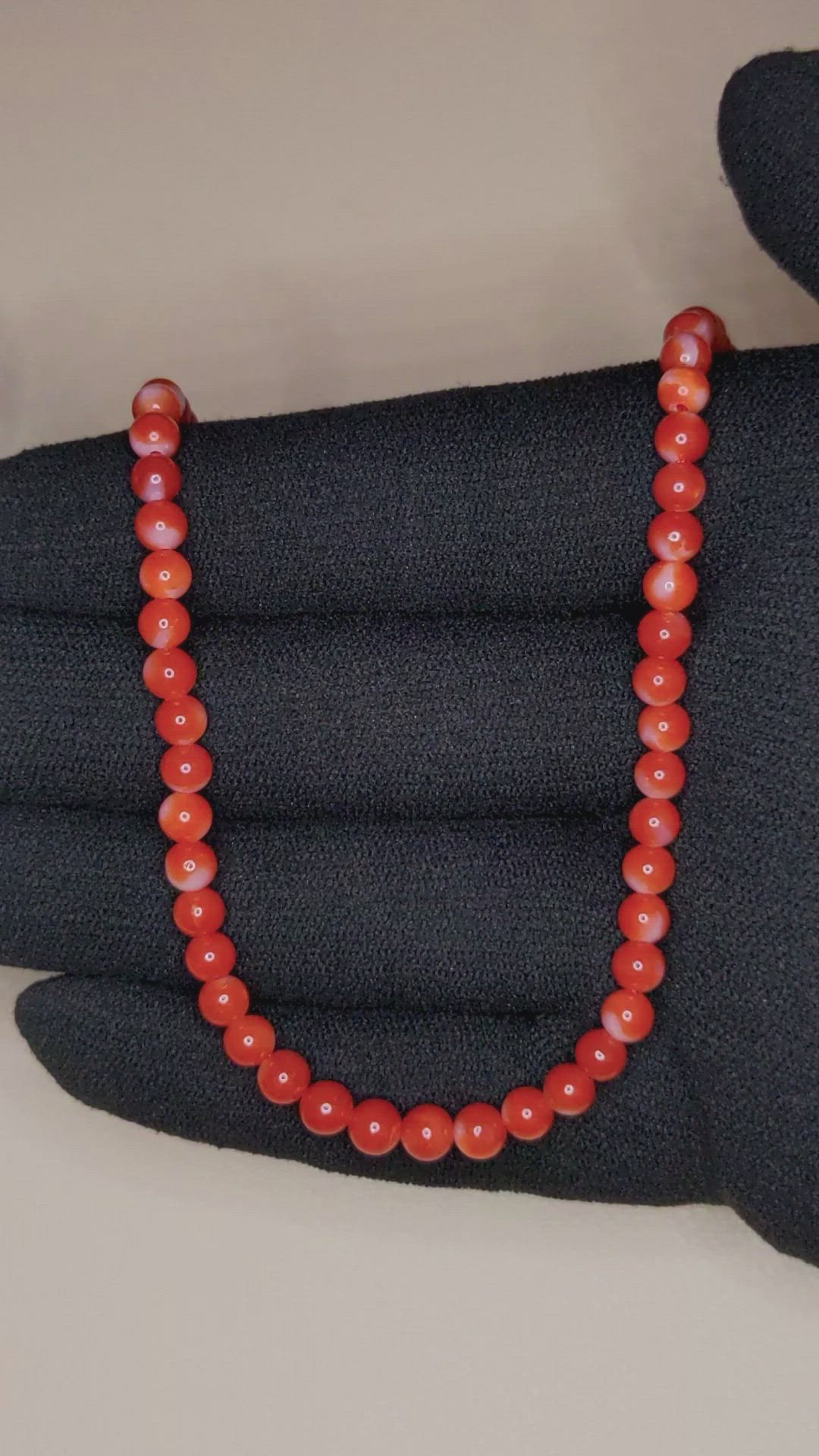 52.85 Ct. Red Coral Multi Stone Necklace, 18K Yellow Gold Size Video