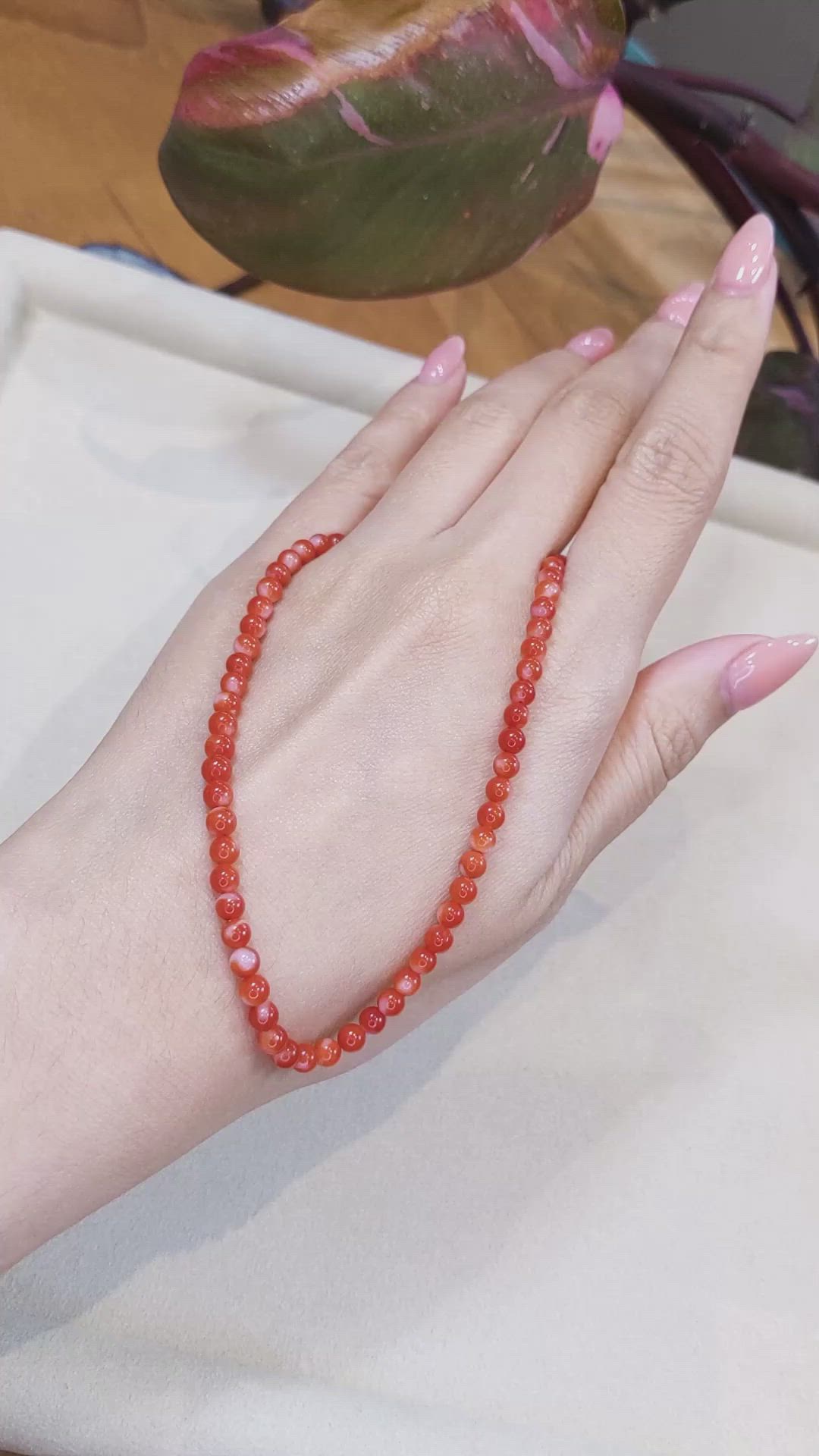 52.85 Ct. Red Coral Multi Stone Necklace, 18K Yellow Gold Size Video