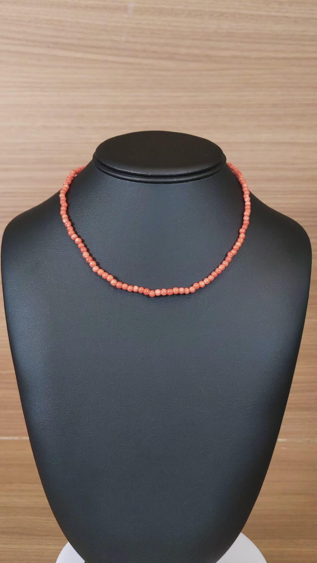 38.11 Ct. Salmon (Orange) Coral Multi Stone Necklace, 18K White Gold Size Video