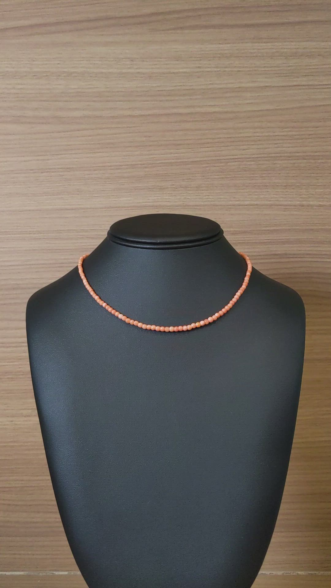 25.00 Ct. Salmon (Orange) Coral Multi Stone Necklace, 18K White Gold Size Video