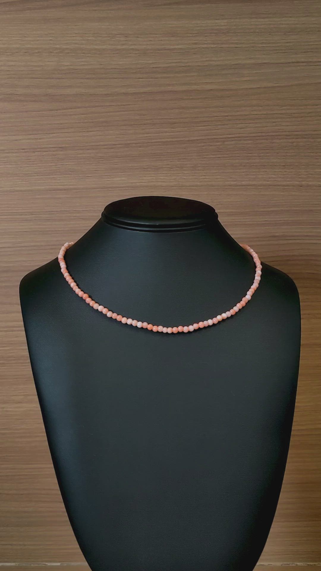 47.21 Ct. Salmon (Orange) Coral Multi Stone Necklace, 18K White Gold Size Video