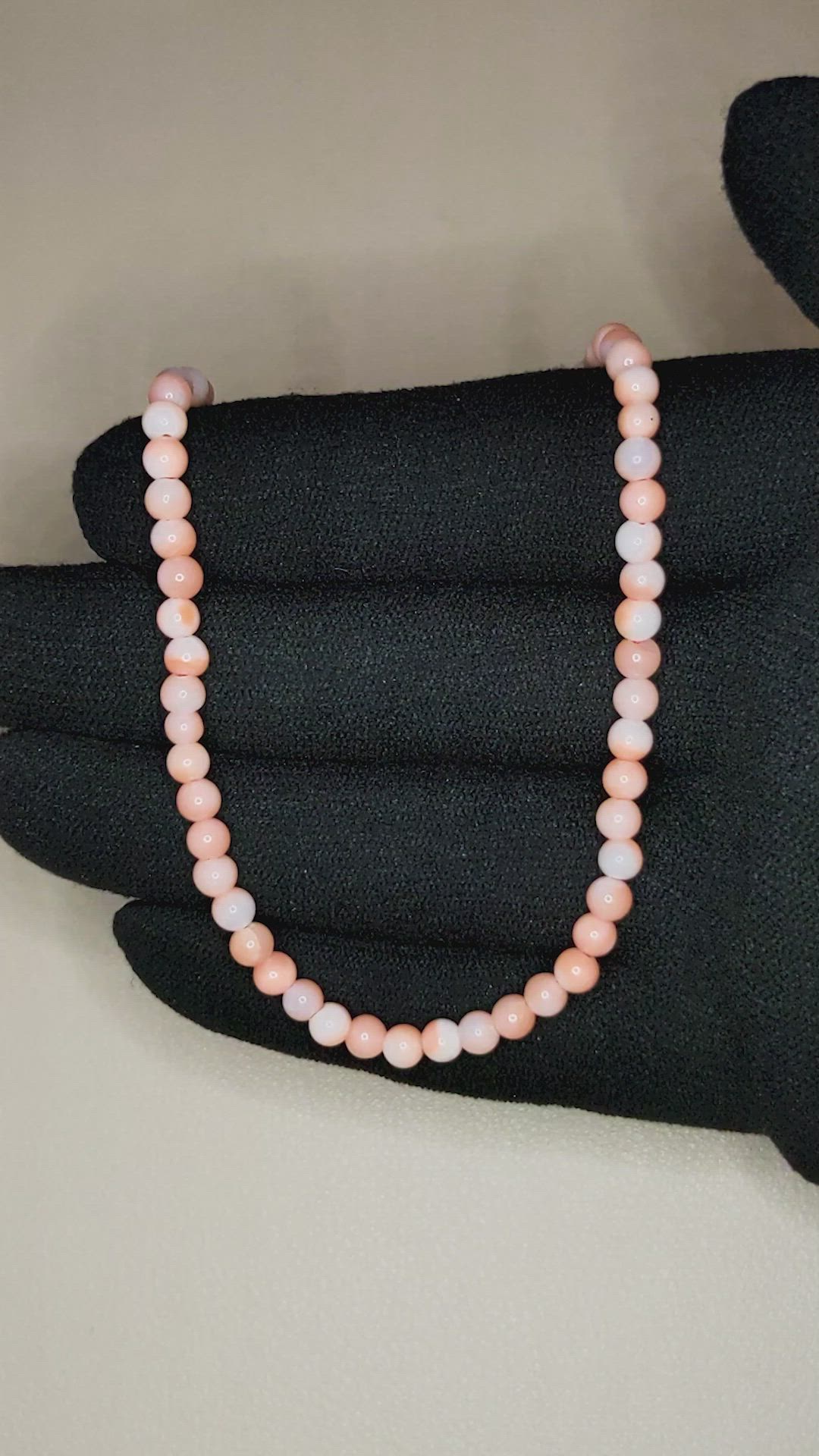 47.21 Ct. Salmon (Orange) Coral Multi Stone Necklace, 18K White Gold Size Video