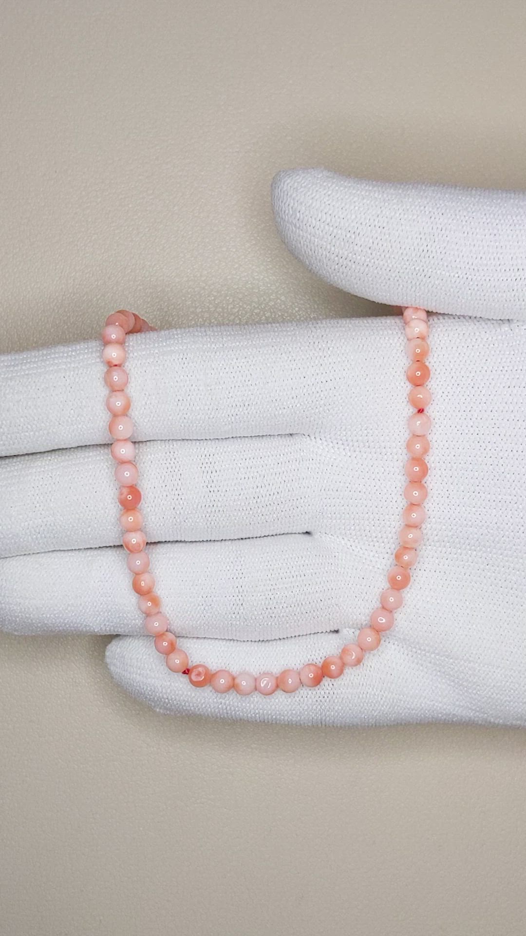 37.26 Ct. Salmon (Orange) Coral Multi Stone Necklace, 18K Yellow Gold Size Video