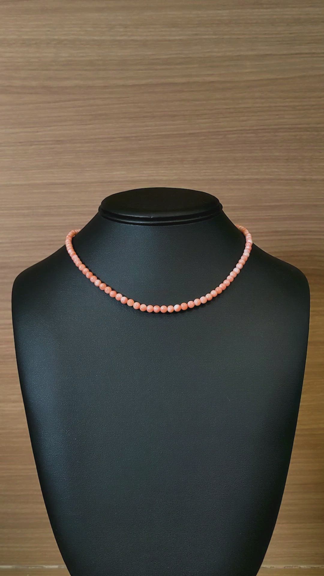 50.18 Ct. Salmon (Orange) Coral Multi Stone Necklace, 18K Yellow Gold Size Video