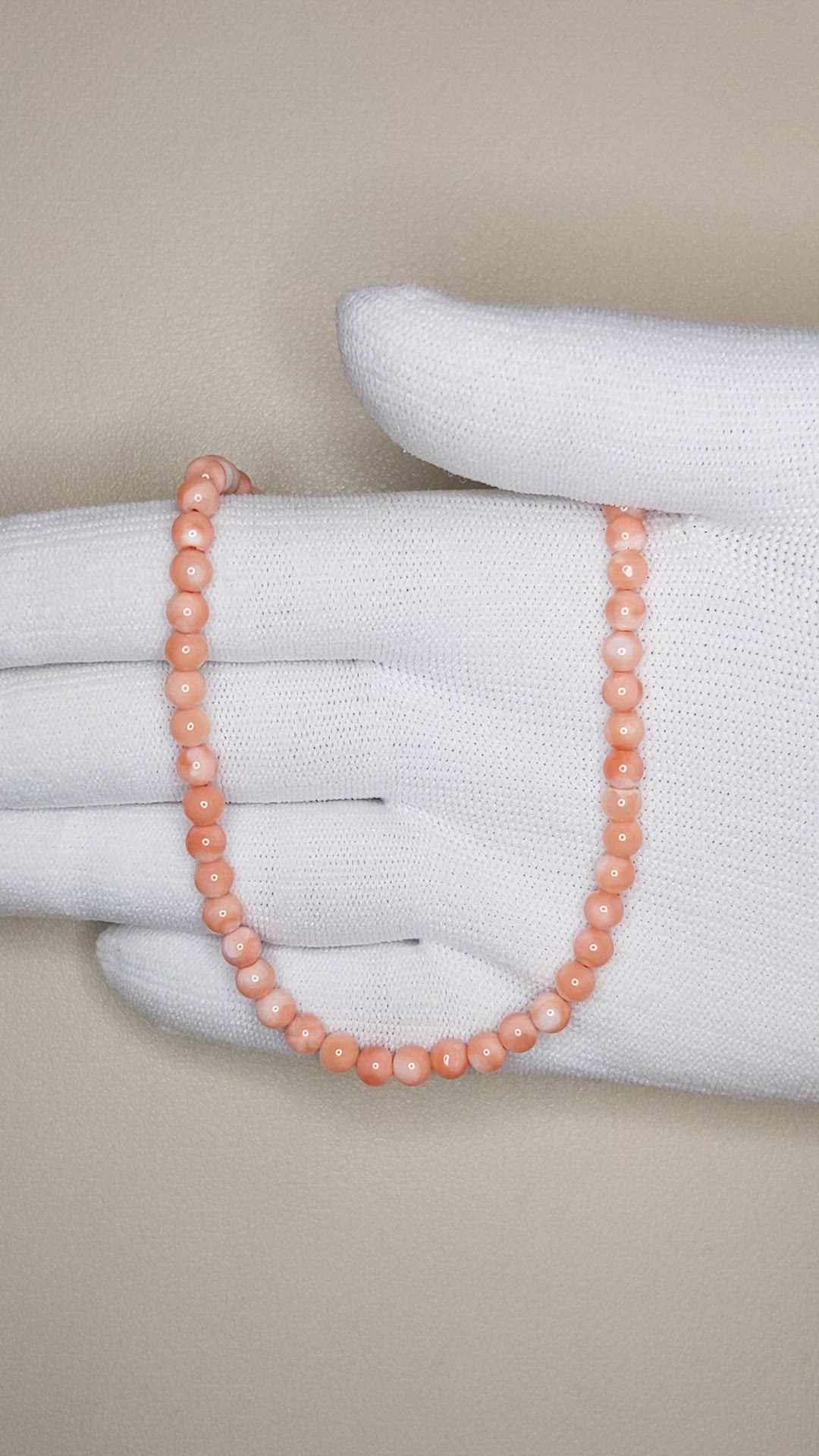 50.18 Ct. Salmon (Orange) Coral Multi Stone Necklace, 18K Yellow Gold Size Video