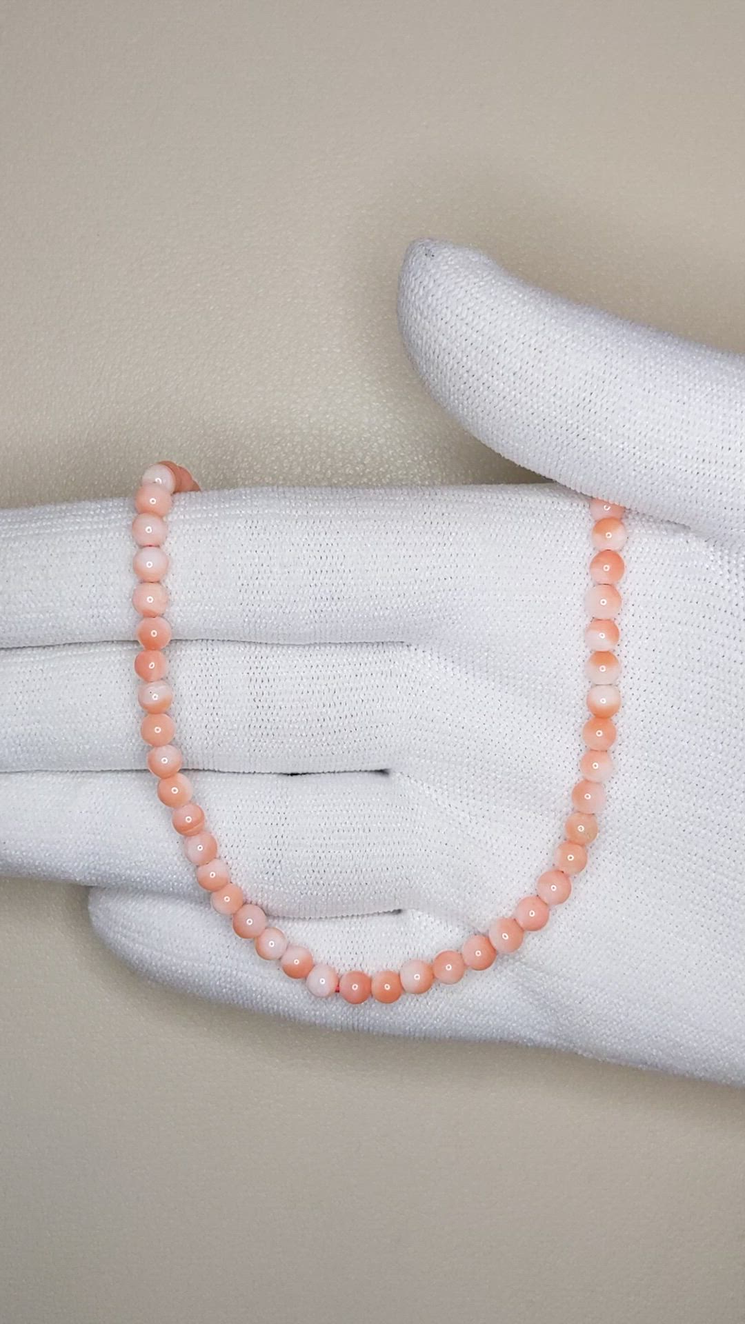 41.47 Ct. Salmon (Orange) Coral Multi Stone Necklace, 18K Yellow Gold Size Video