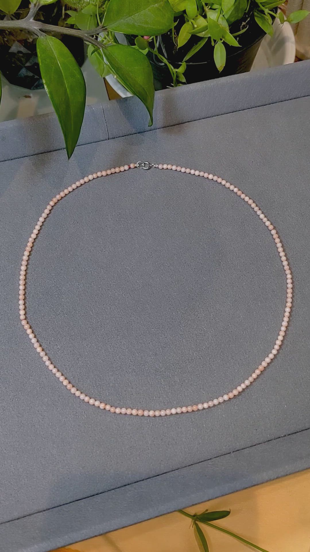 19.25 Ct. Pink Coral Multi Stone Necklace, 18K White Gold Size Video