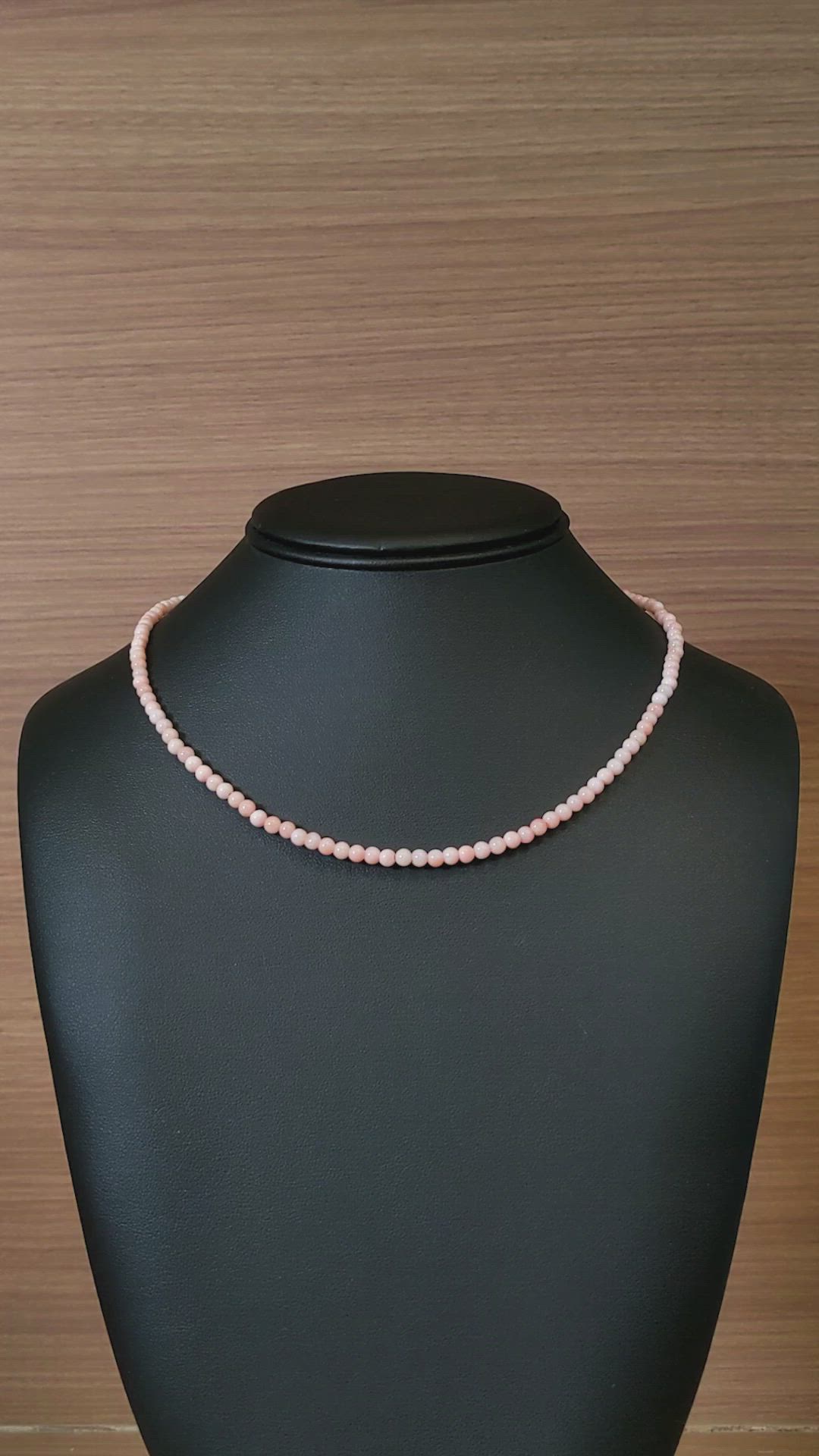 45.52 Ct. Pink Coral Multi Stone Necklace, 18K White Gold Size Video
