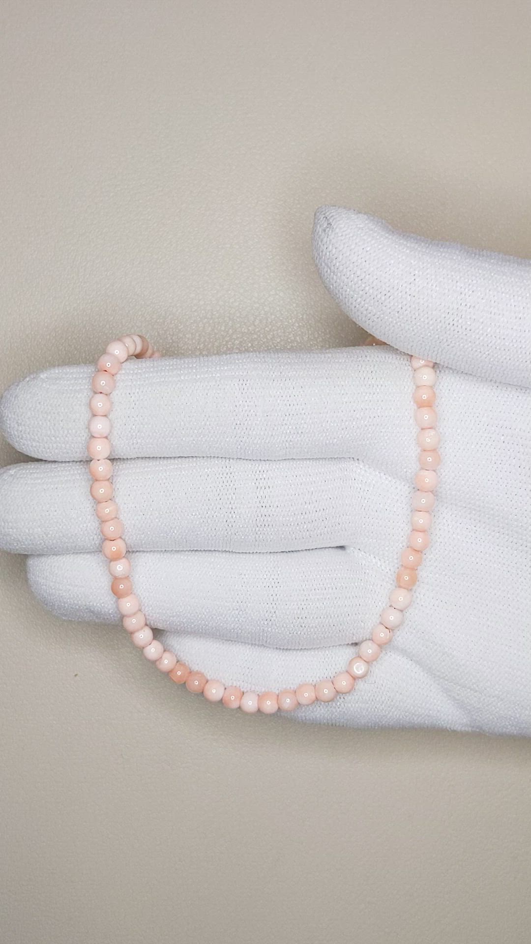 37.20 Ct. Pink Coral Multi Stone Necklace, 18K White Gold Size Video
