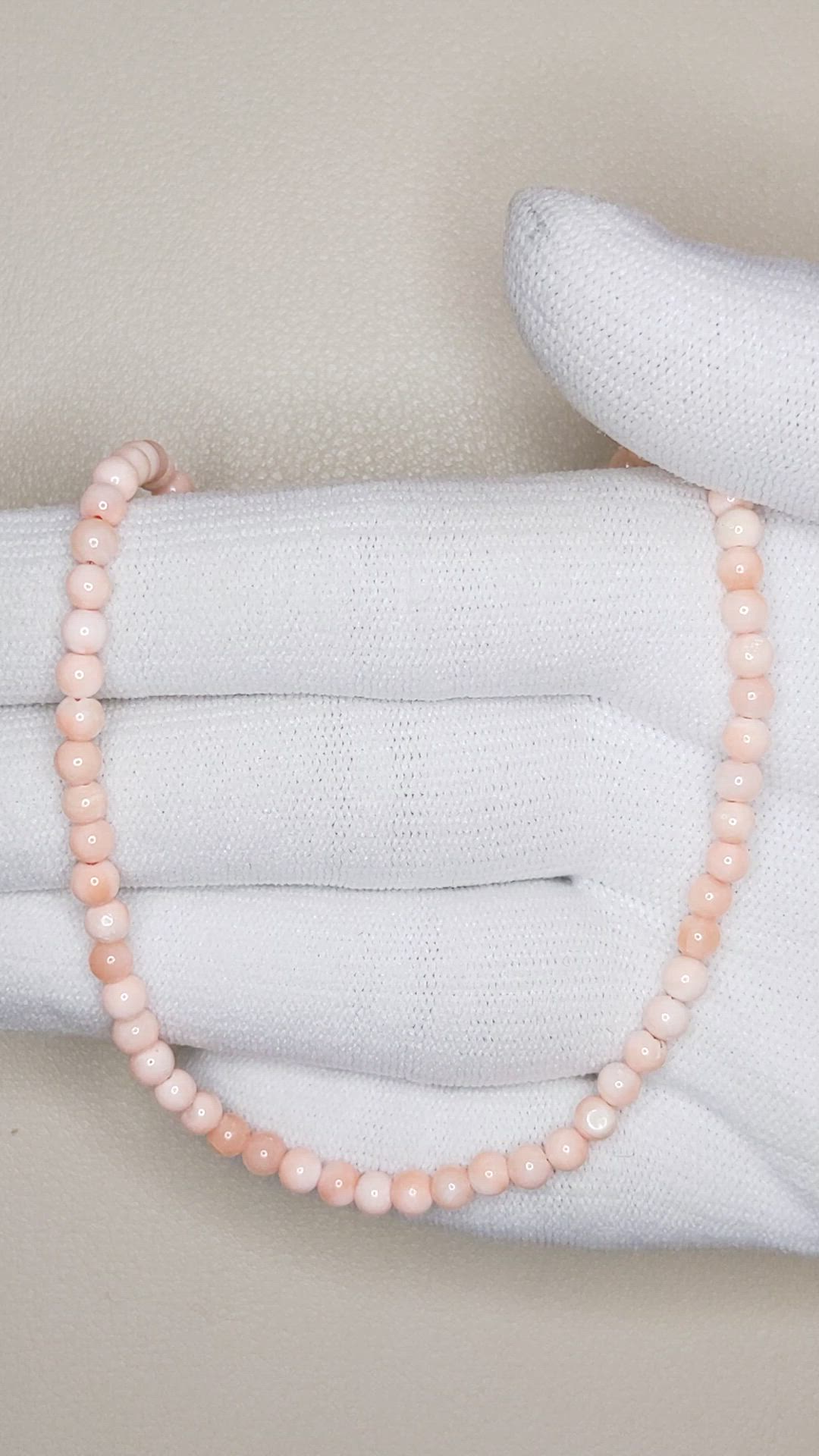 37.20 Ct. Pink Coral Multi Stone Necklace, 18K White Gold Size Video
