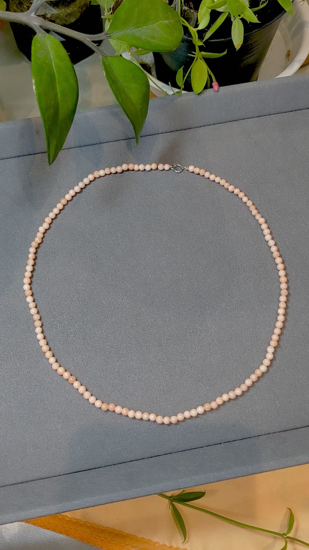 37.20 Ct. Pink Coral Multi Stone Necklace, 18K White Gold Size Video