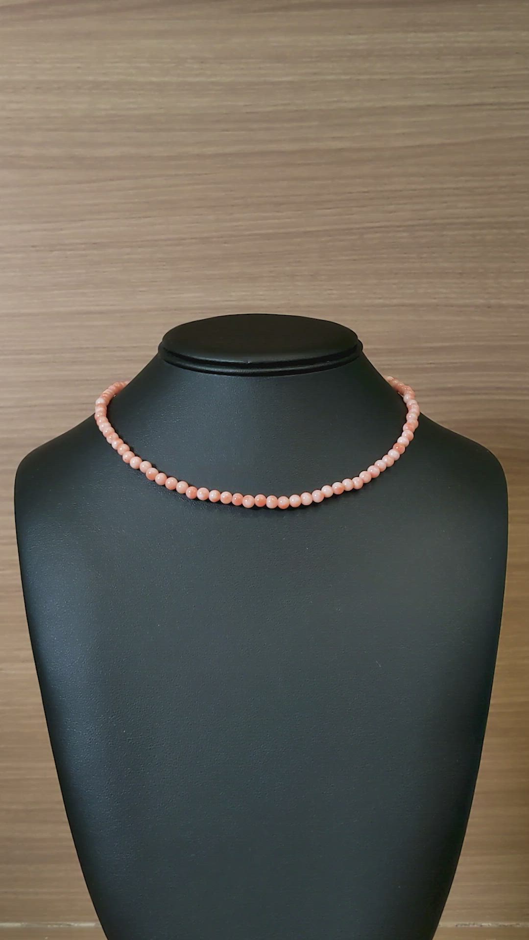 60.74 Ct. Salmon and White Coral Multi Stone Necklace, 18K White Gold Size Video