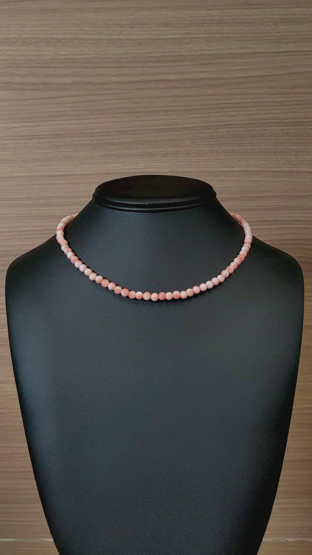 68.03 Ct. Salmon and White Coral Multi Stone Necklace, 18K White Gold Size Video