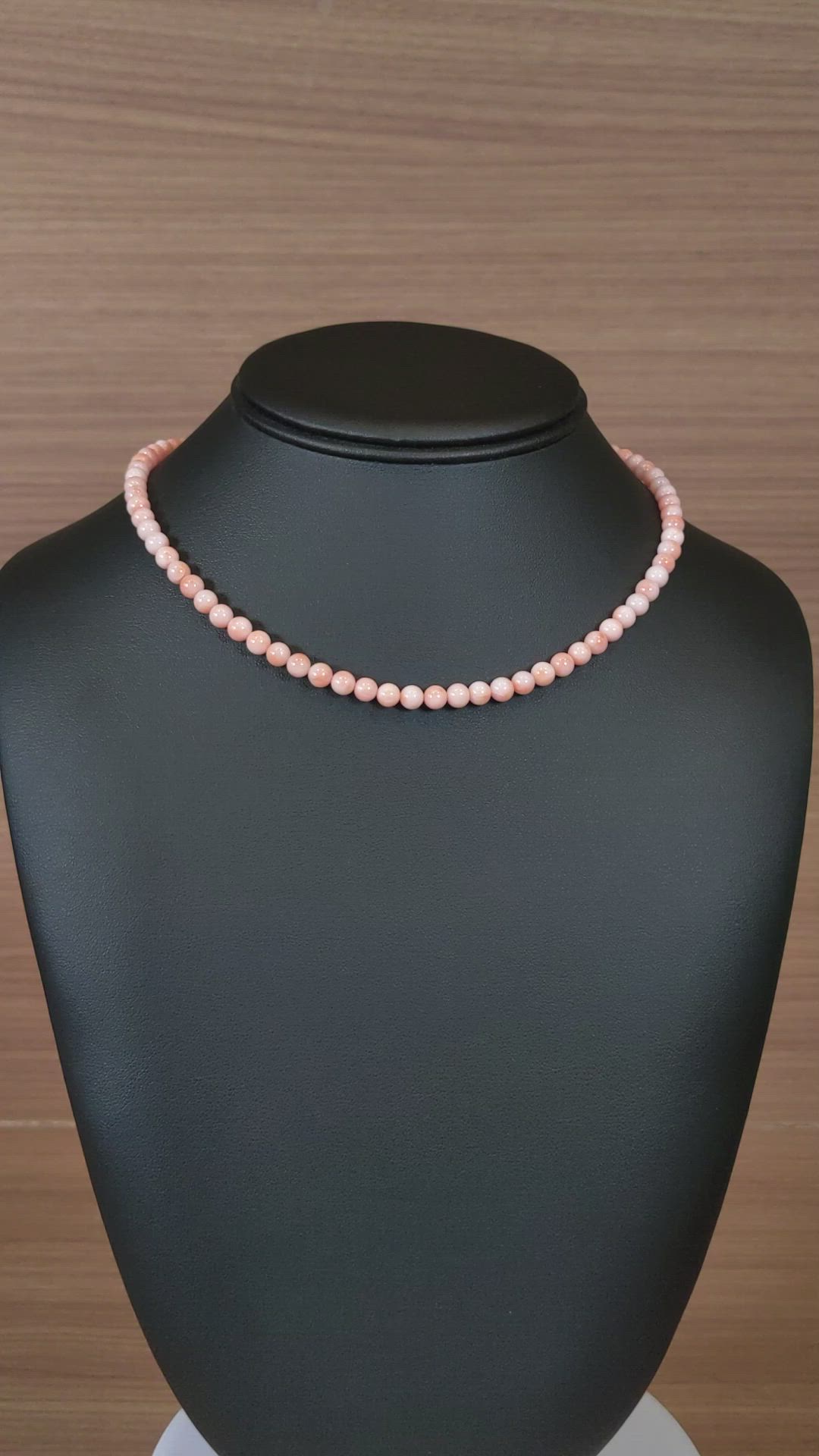 79.63 Ct. Salmon and White Coral Multi Stone Necklace, 18K White Gold Size Video