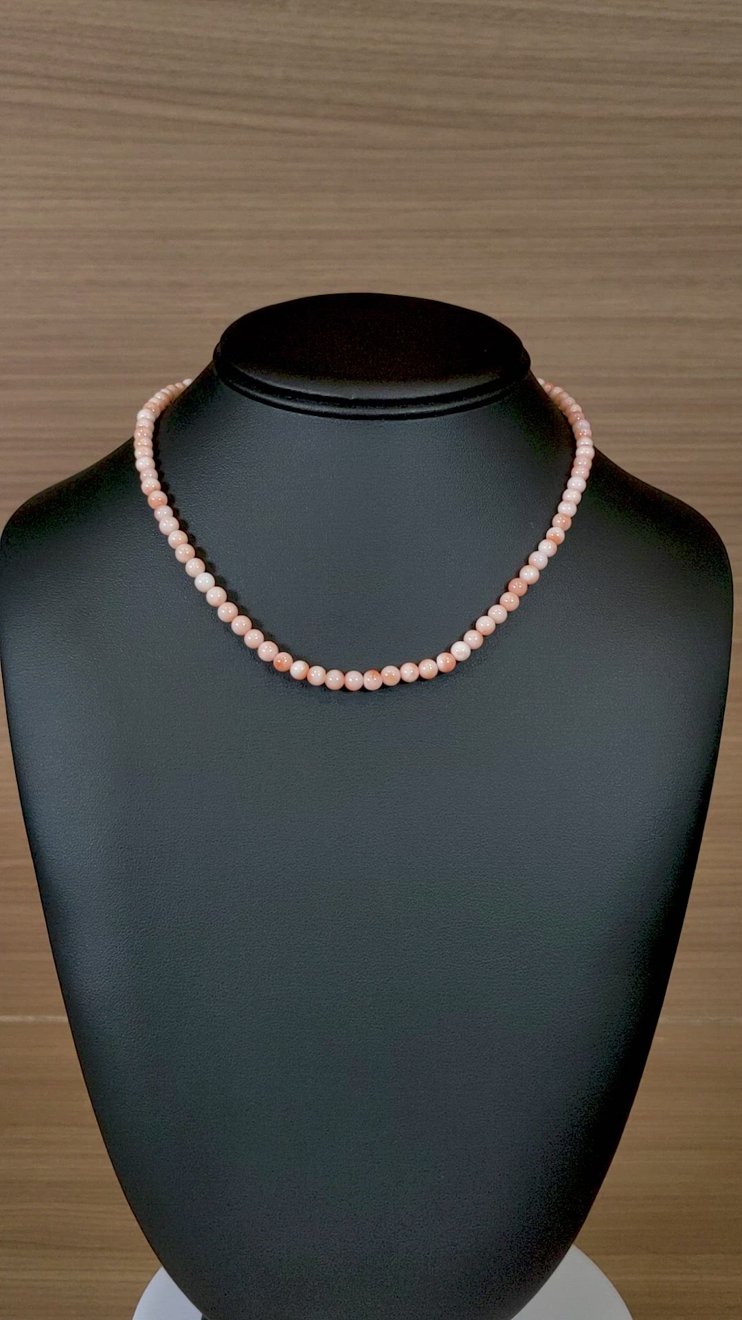 63.76 Ct. Salmon and White Coral Multi Stone Necklace, 18K White Gold Size Video