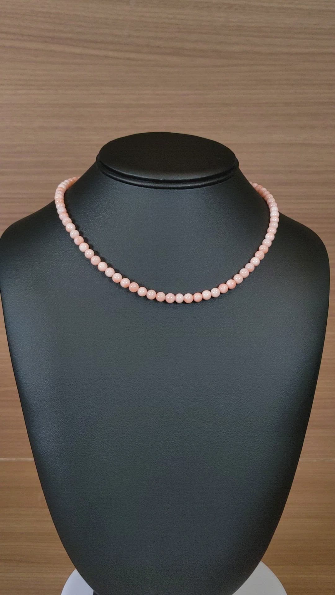 82.24 Ct. Salmon and White Coral Multi Stone Necklace, 18K White Gold Size Video