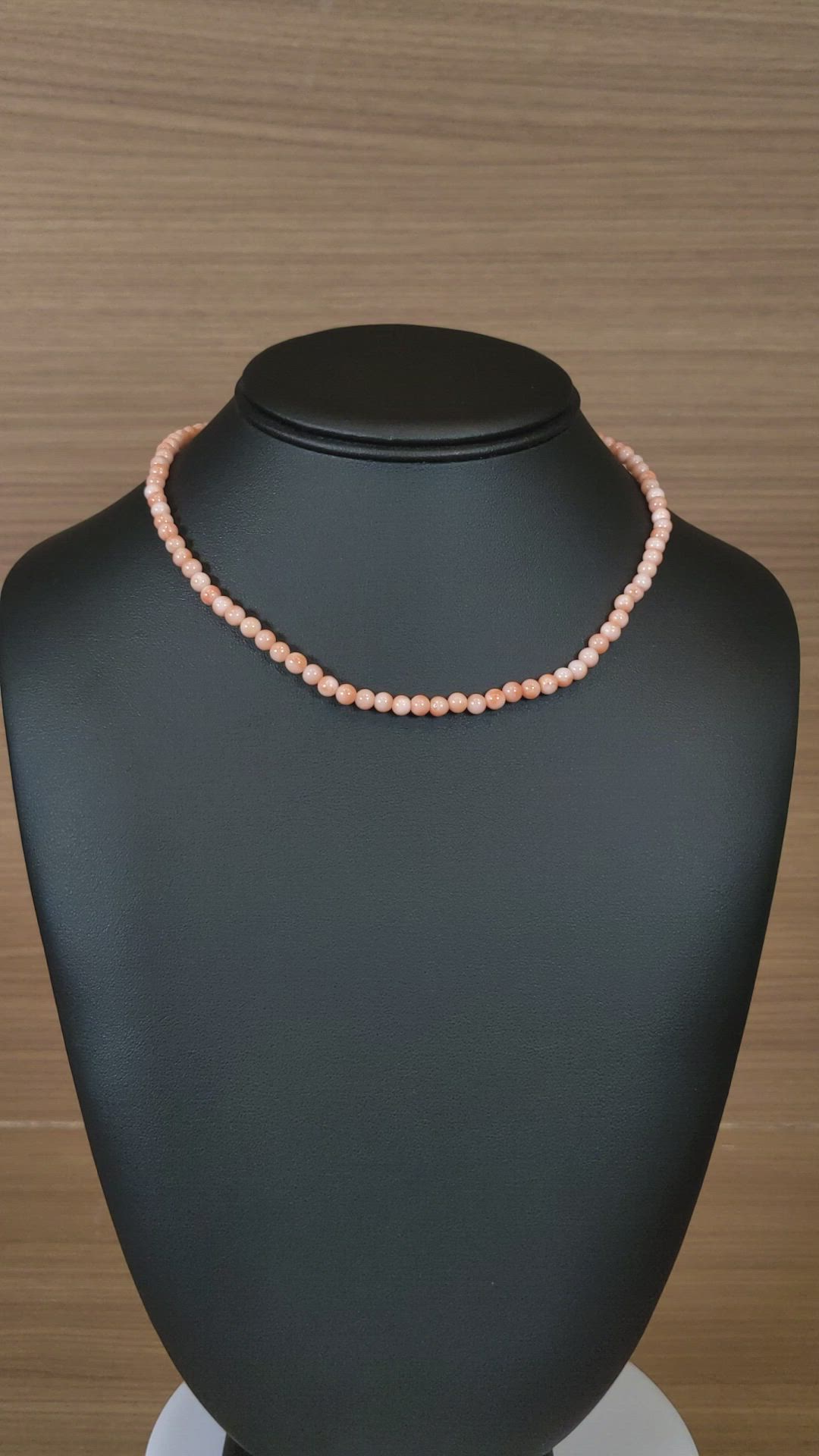 61.06 Ct. Salmon and White Coral Multi Stone Necklace, 18K Yellow Gold Size Video