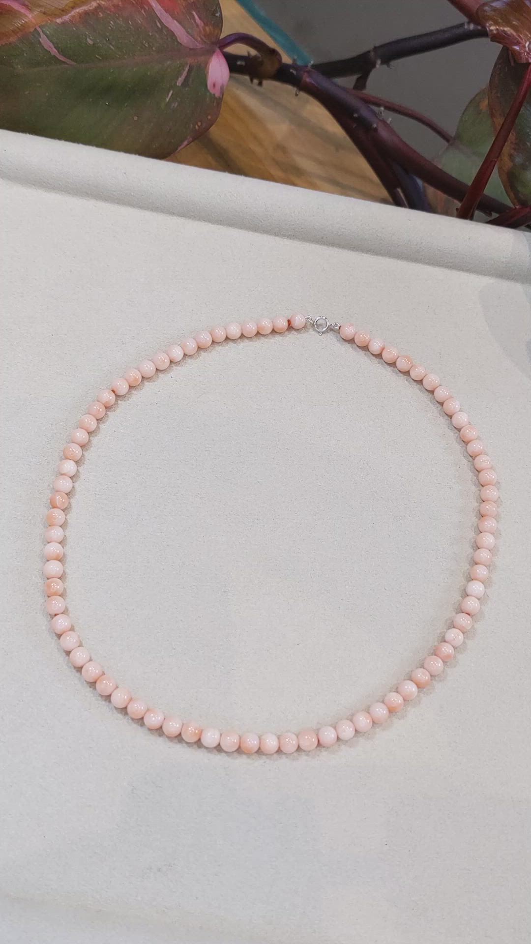 77.86 Ct. Pink Coral Multi Stone Necklace, 18K White Gold Size Video