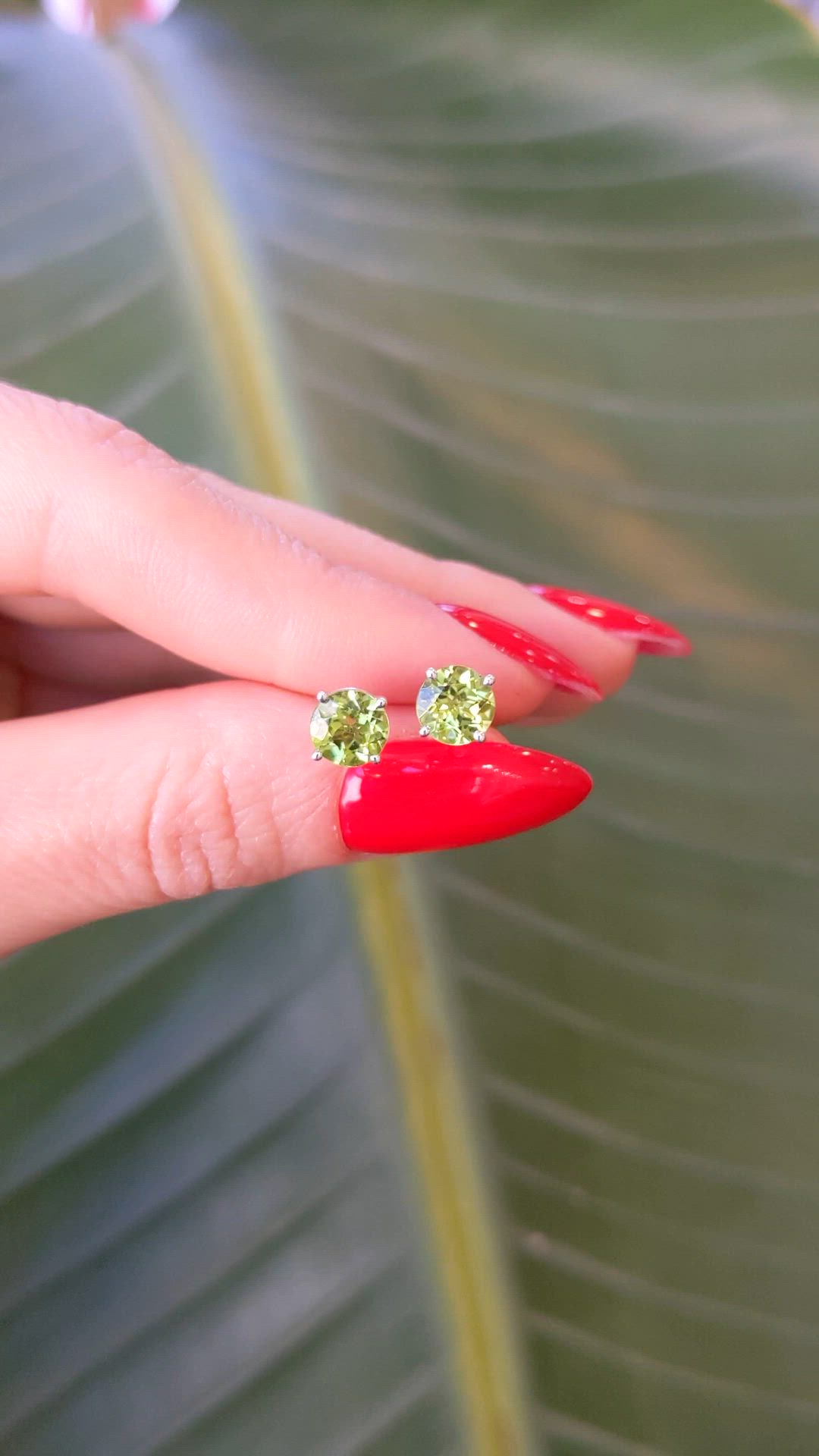 2.00&nbsp;Ct.Tw.Total Carat Weight Green Peridot Studs Earrings, 14K White Gold Size Video