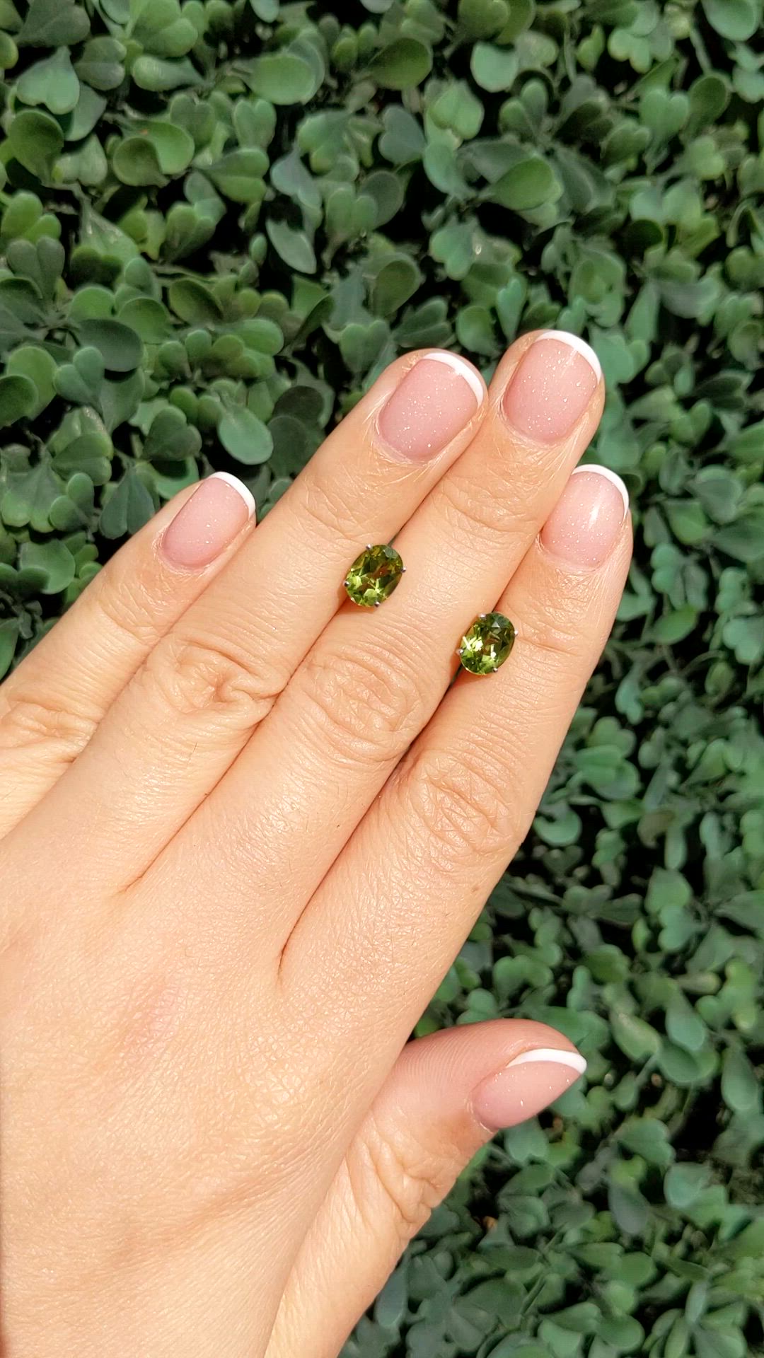 2.90 Ct.Tw.Total Carat Weight Green Peridot Studs Earrings, 14K White Gold Size Video