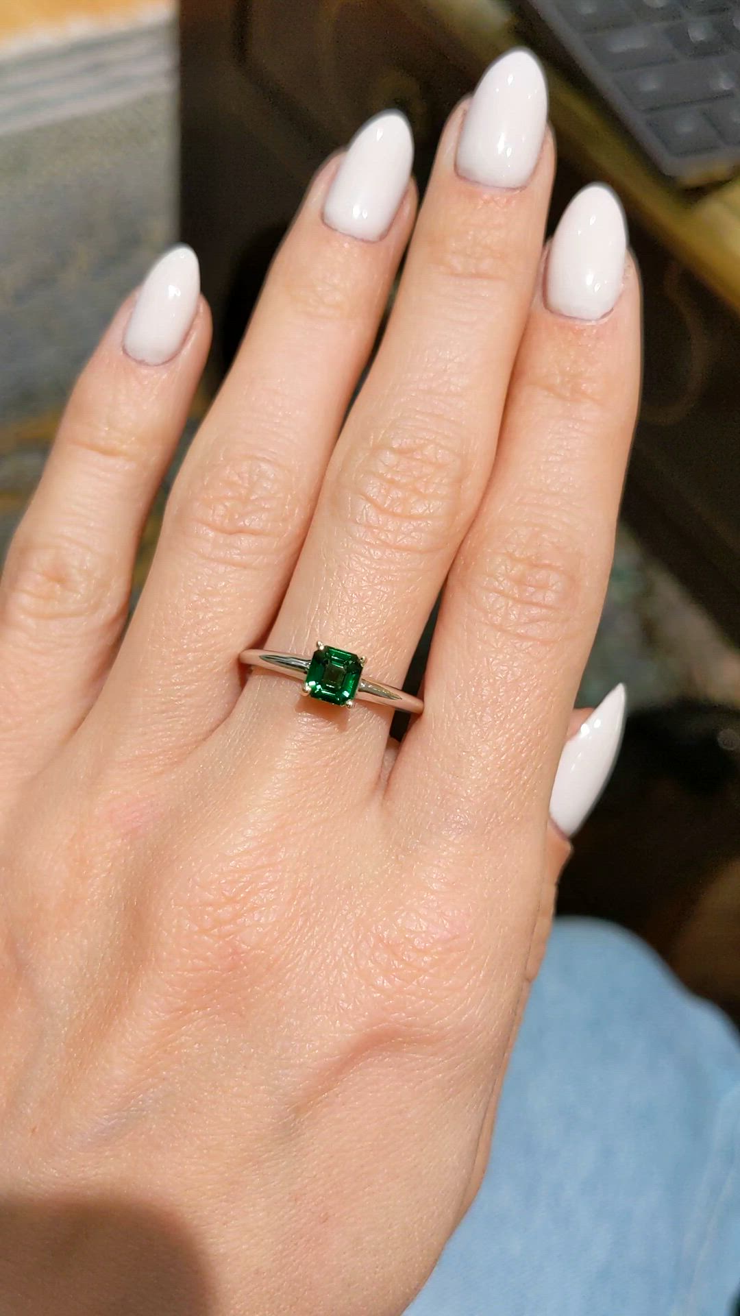 0.70 Ct. Tsavorite Garnet Solitaire Ring, 14K Yellow & White Size Video