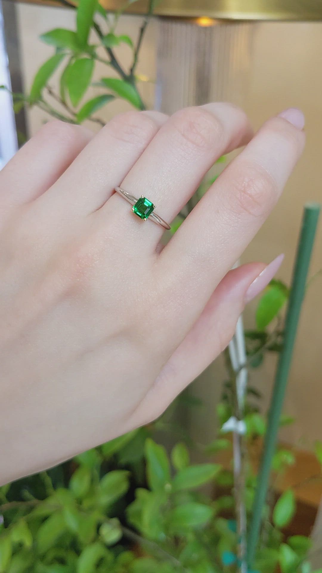 0.70 Ct. Tsavorite Garnet Solitaire Ring, 14K Yellow & White Size Video