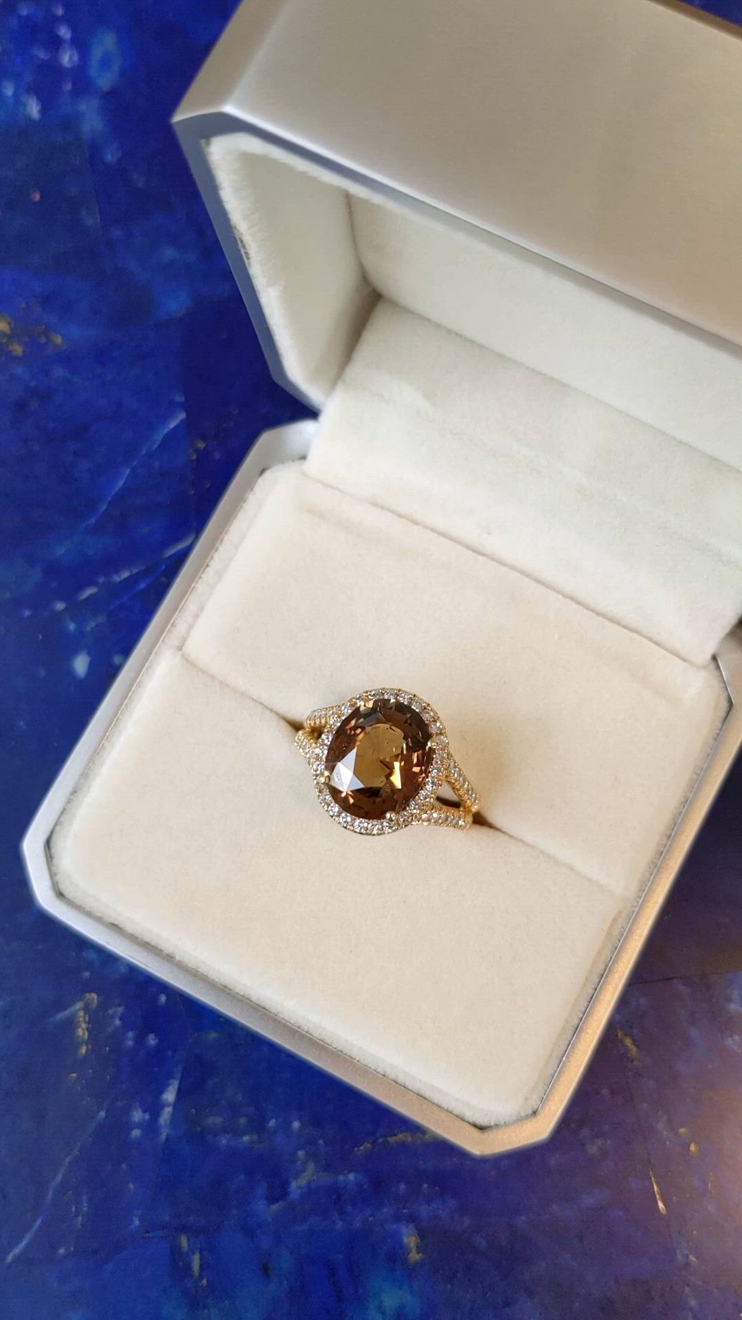 4.92 Ct. Alexandrite and Natural Diamond Pave Ring, 18K Yellow Gold Size Video