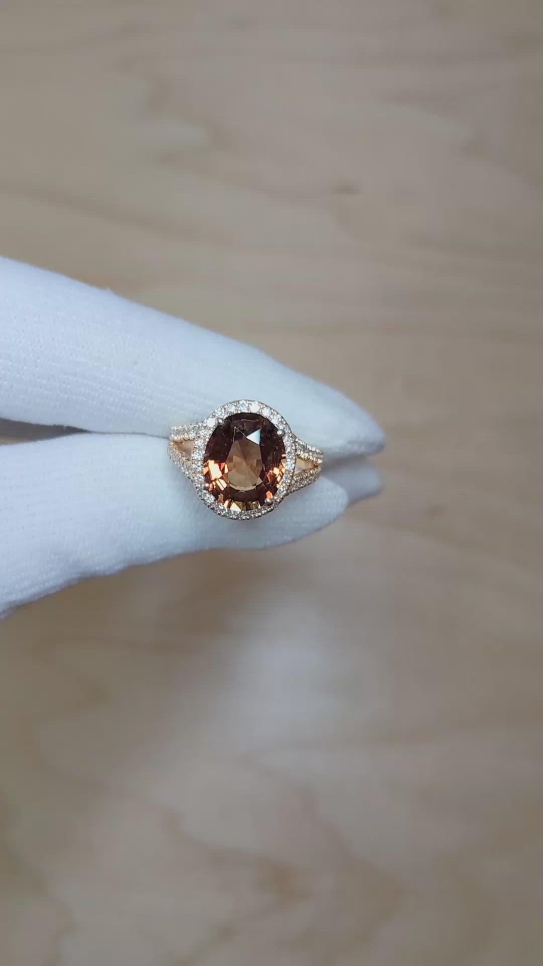 4.92 Ct. Alexandrite and Natural Diamond Pave Ring, 18K Yellow Gold Size Video