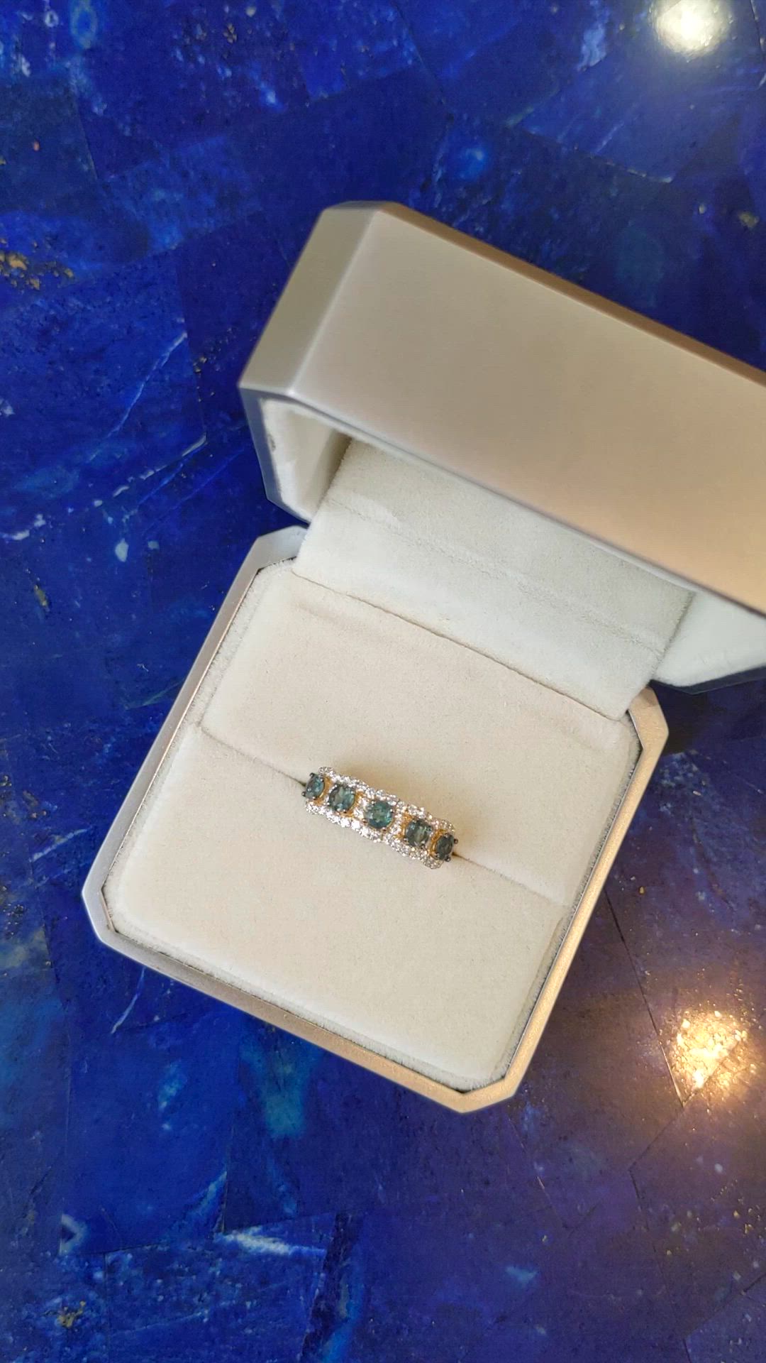 0.93 Ct. Alexandrite and Natural Diamond Pave Ring, 14K Yellow Gold Size Video