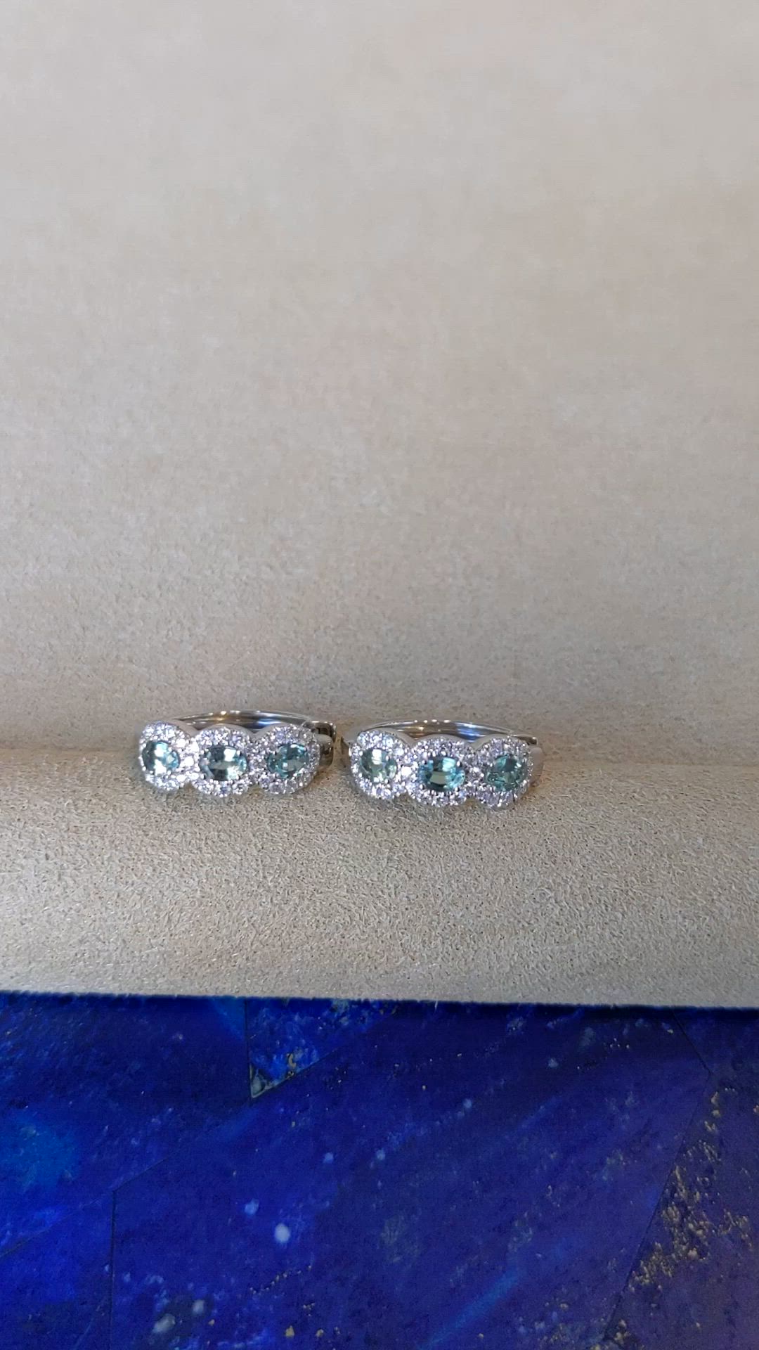 0.78&nbsp;Ct.Tw.Total Carat Weight Alexandrite and Natural Diamond Pave Earrings, 14K White Gold Size Video