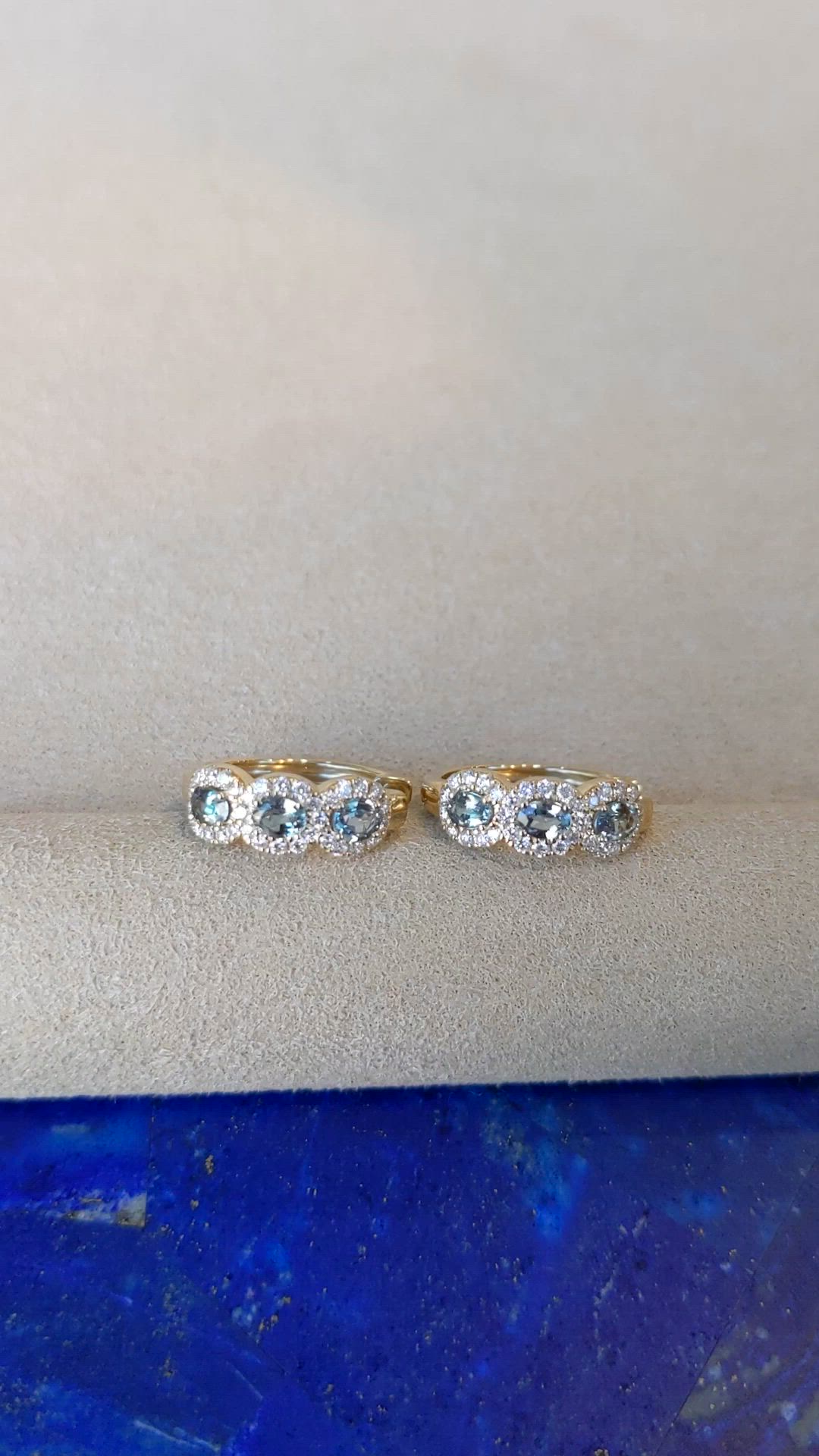 0.78&nbsp;Ct.Tw.Total Carat Weight Alexandrite and Natural Diamond Pave Earrings, 14K Yellow Gold Size Video