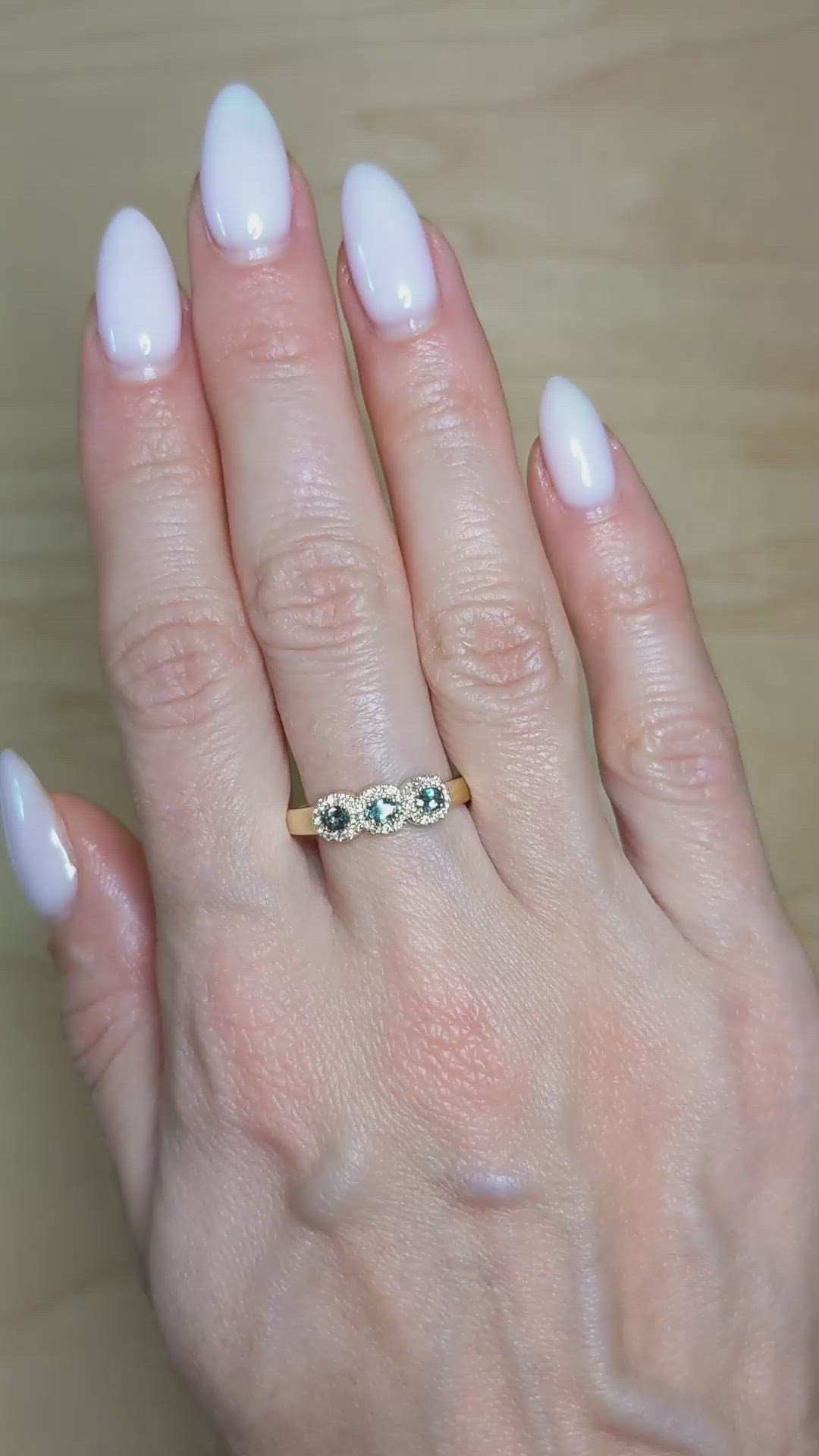 0.33 Ct. Alexandrite and Natural Diamond Pave Ring, 14K Yellow Gold Size Video