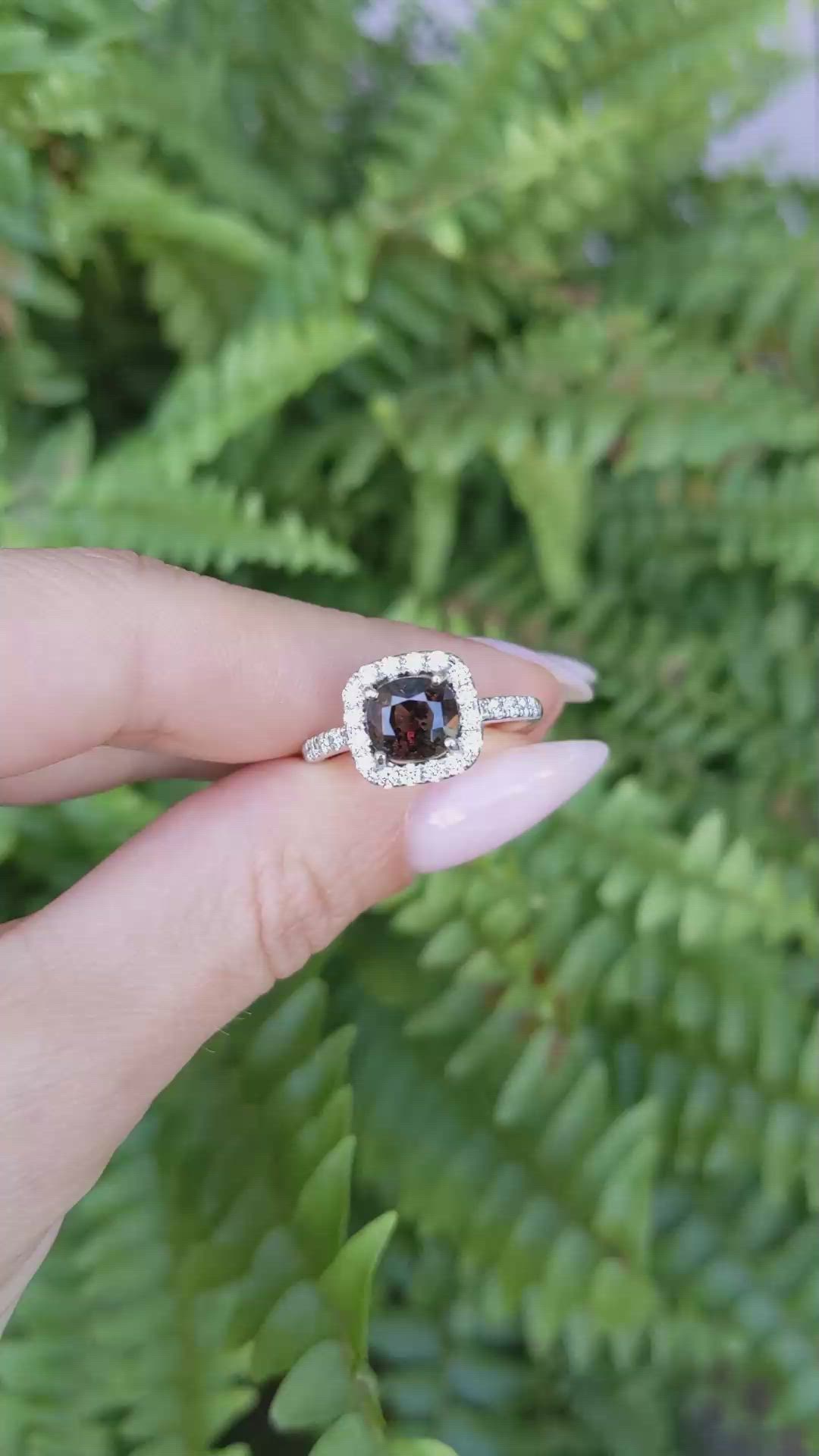 2.26 Ct. Alexandrite and Natural Diamond Pave Ring, 14K White Gold Size Video