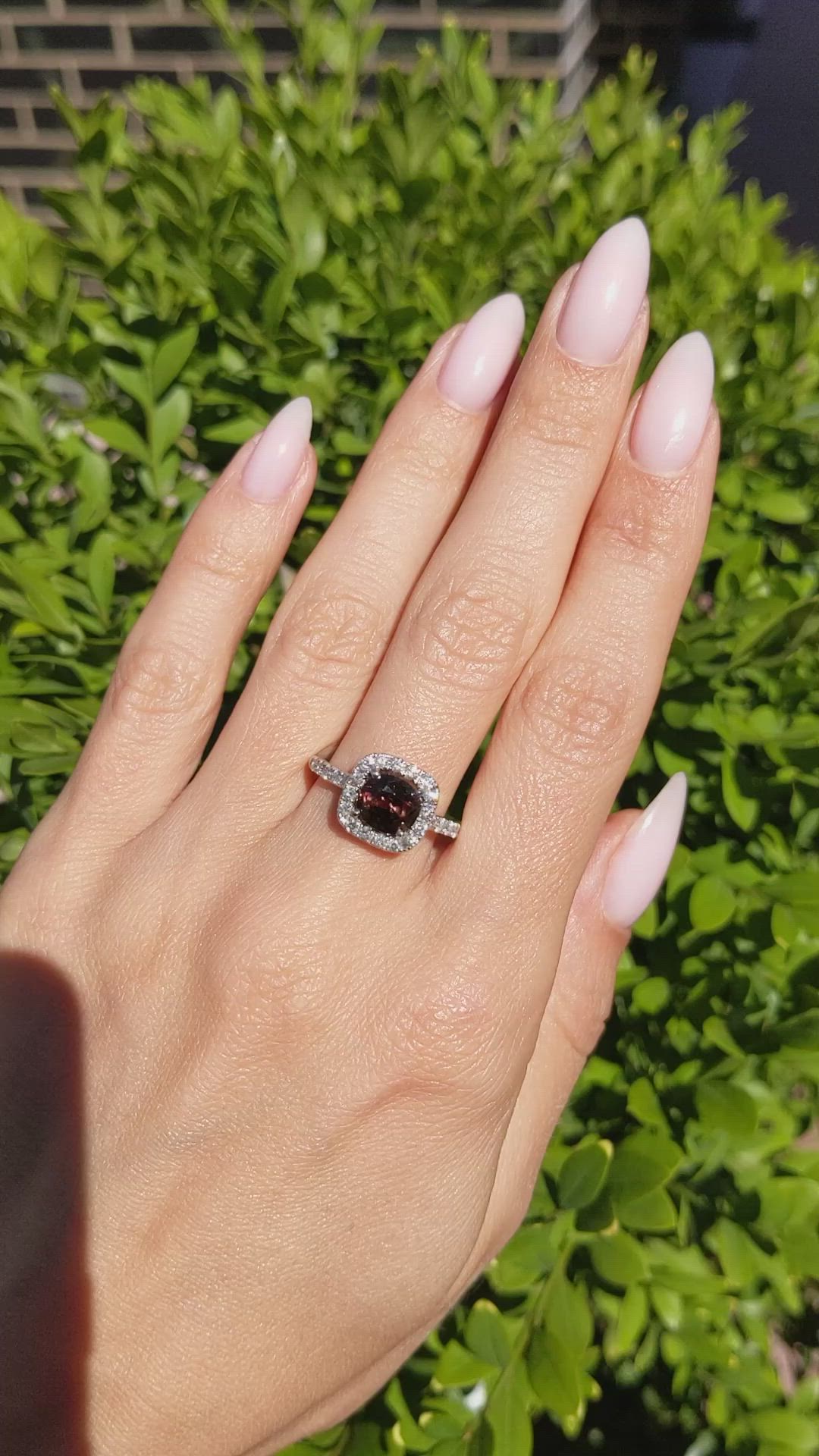 2.26 Ct. Alexandrite and Natural Diamond Pave Ring, 14K White Gold Size Video