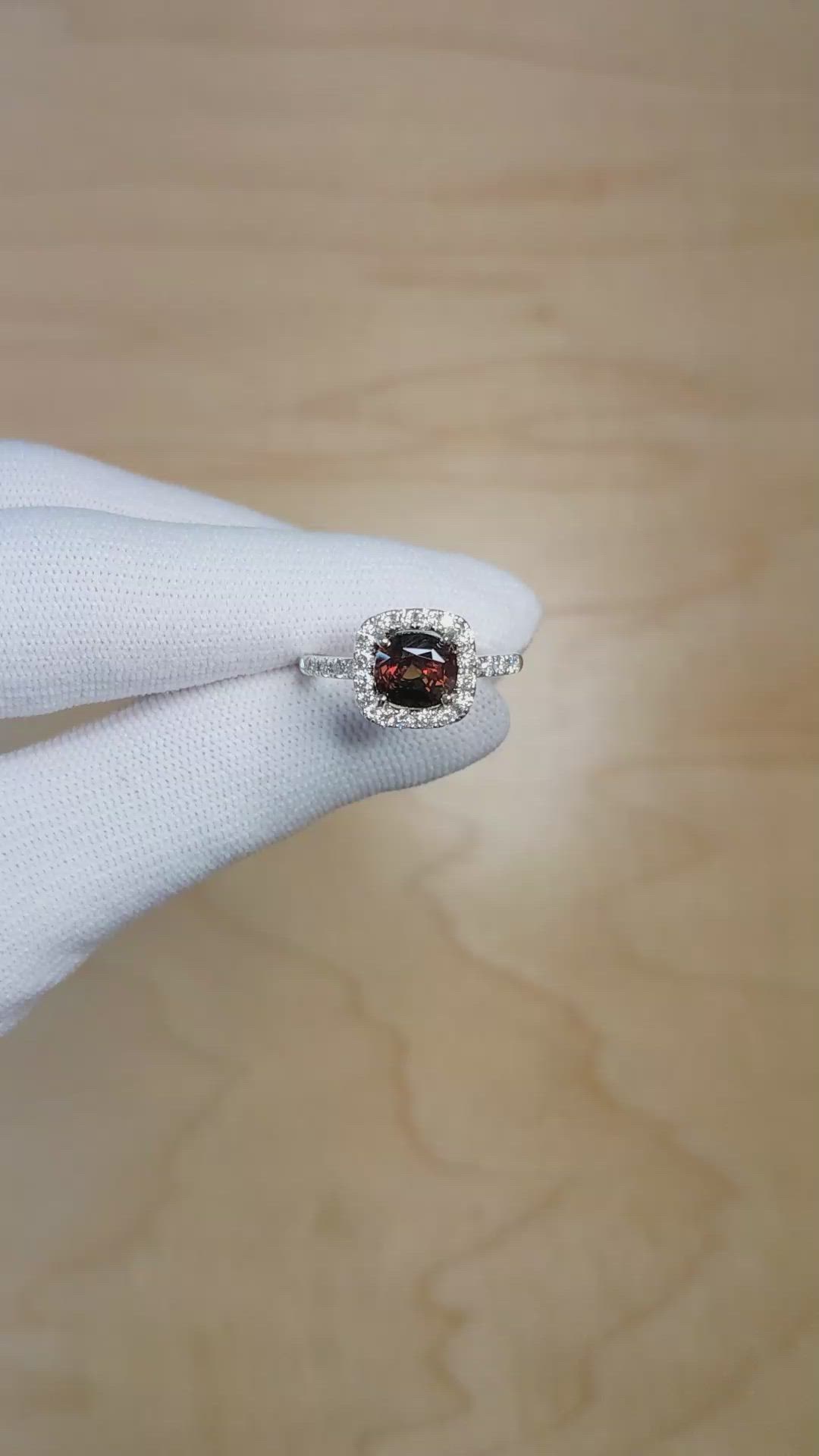 2.26 Ct. Alexandrite and Natural Diamond Pave Ring, 14K White Gold Size Video