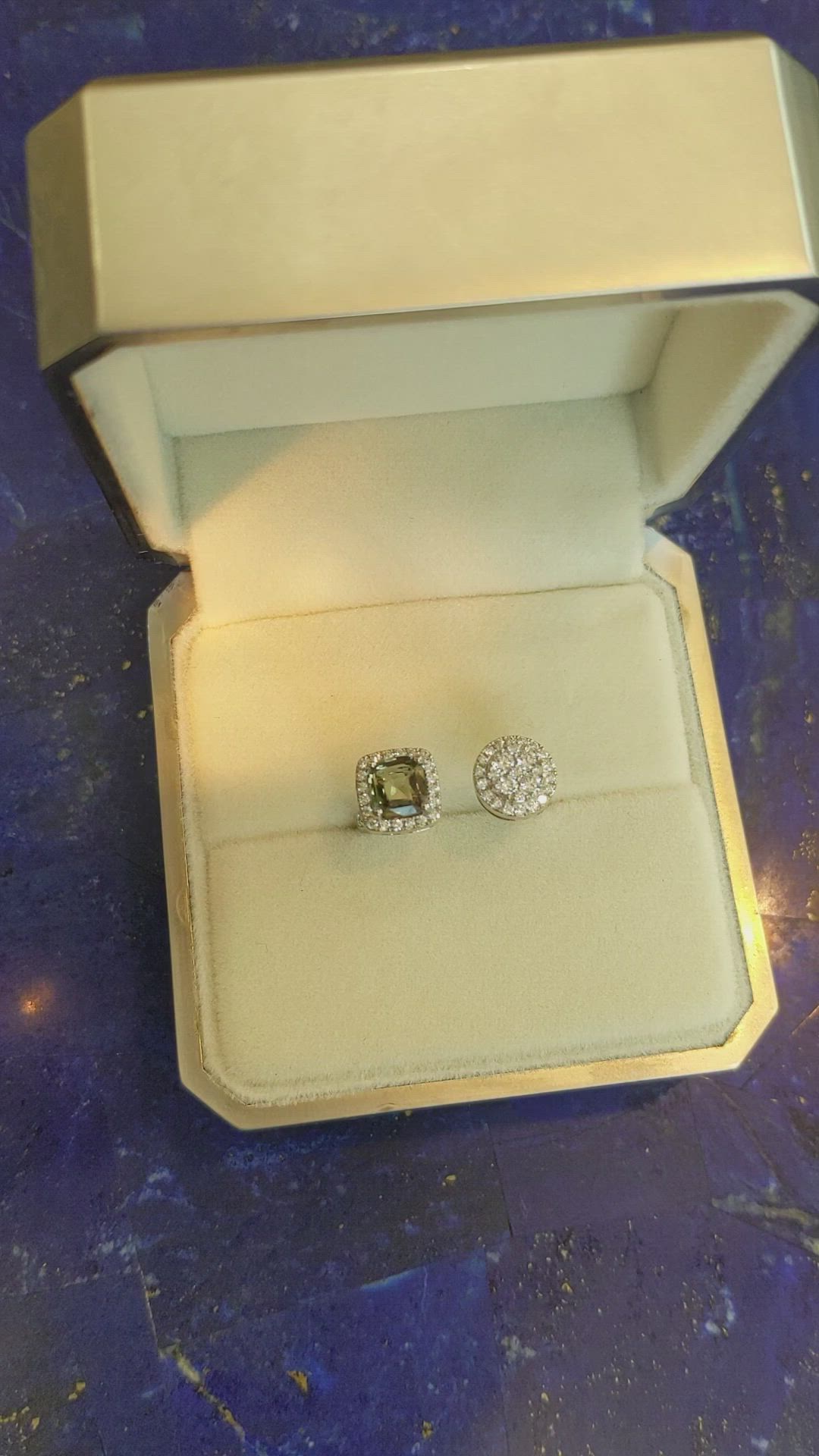 1.03 Ct. Alexandrite and Natural Diamond Pave Ring, 18K White Gold Size Video