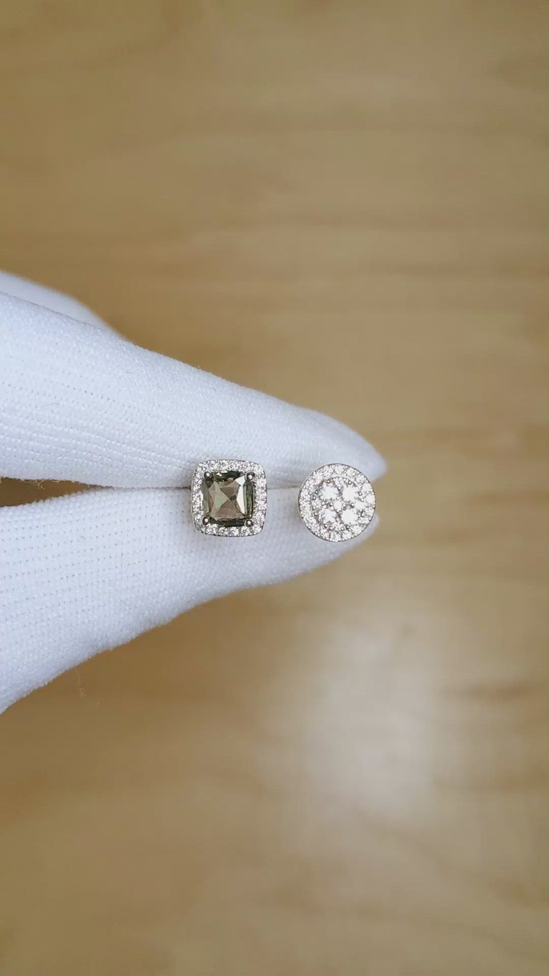 1.03 Ct. Alexandrite and Natural Diamond Pave Ring, 18K White Gold Size Video