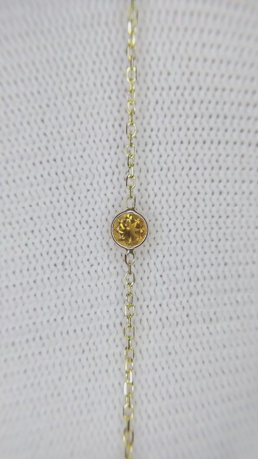 1.25&nbsp;Ct.Tw.Total Carat Weight Yellow Citrine Tennis/Line Bracelet, 14K Yellow Gold Size Video