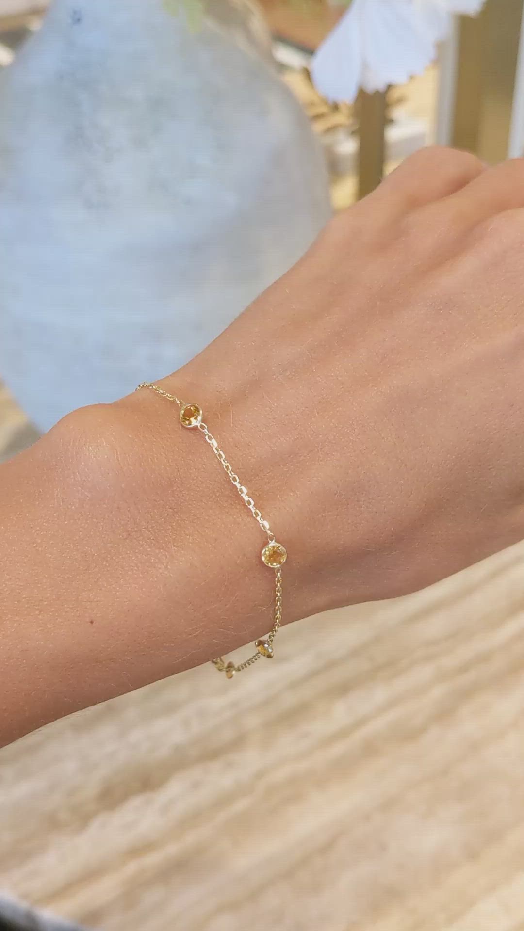 1.25&nbsp;Ct.Tw.Total Carat Weight Yellow Citrine Tennis/Line Bracelet, 14K Yellow Gold Size Video