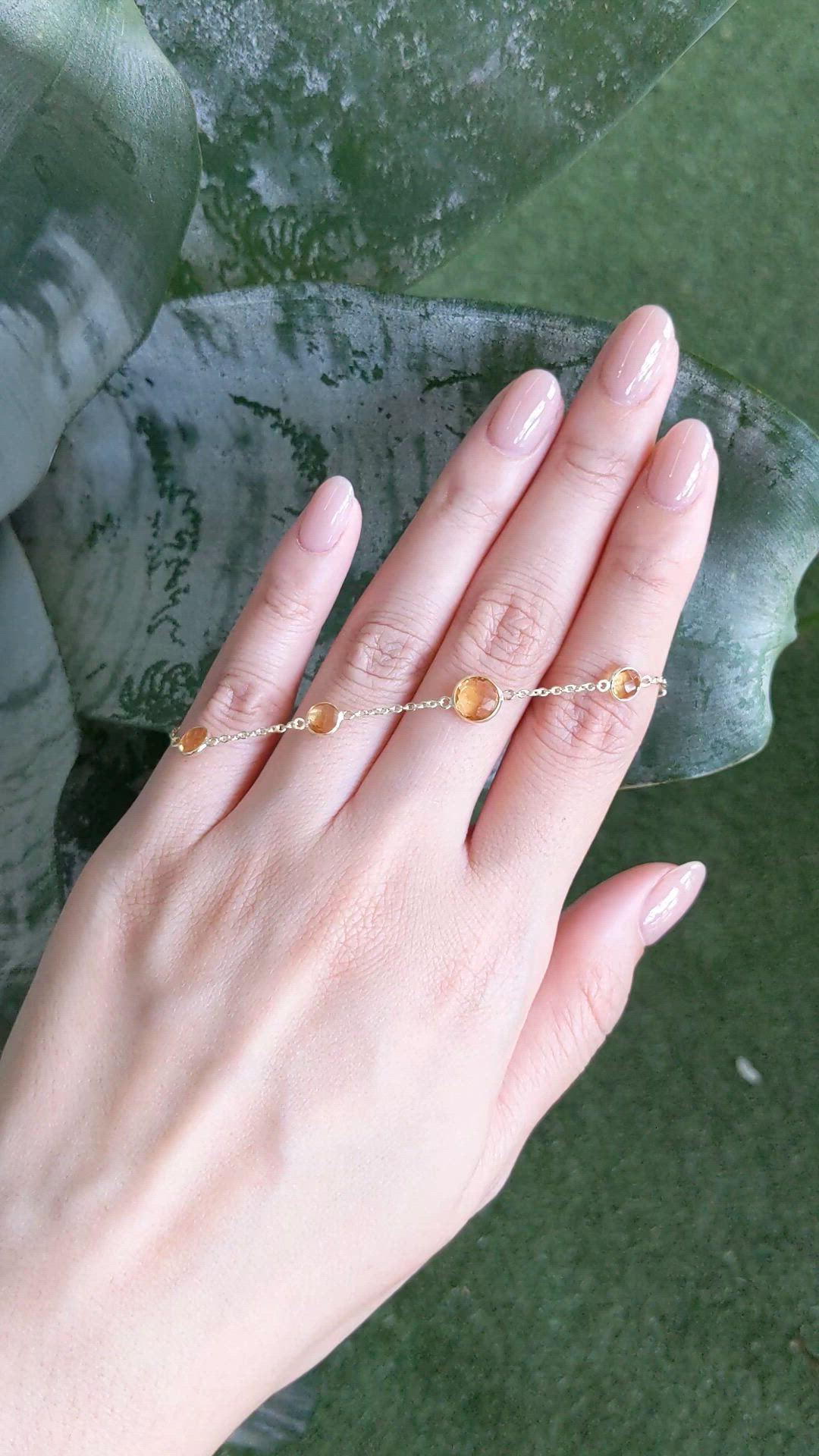 1.98 Ct.Tw.Total Carat Weight Orangish Yellow Citrine Bezel Bracelet, 10K Yellow Gold Size Video