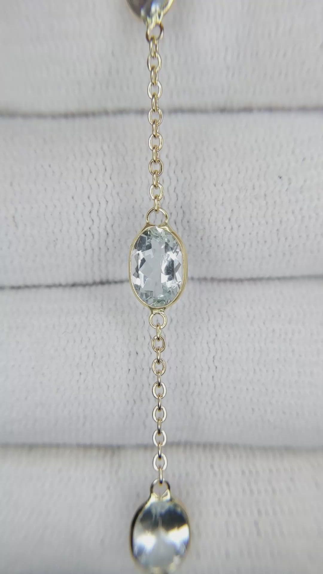 4.12 Ct.Tw.Total Carat Weight Blue Aquamarine Bezel Bracelet, 10K Yellow Gold Size Video