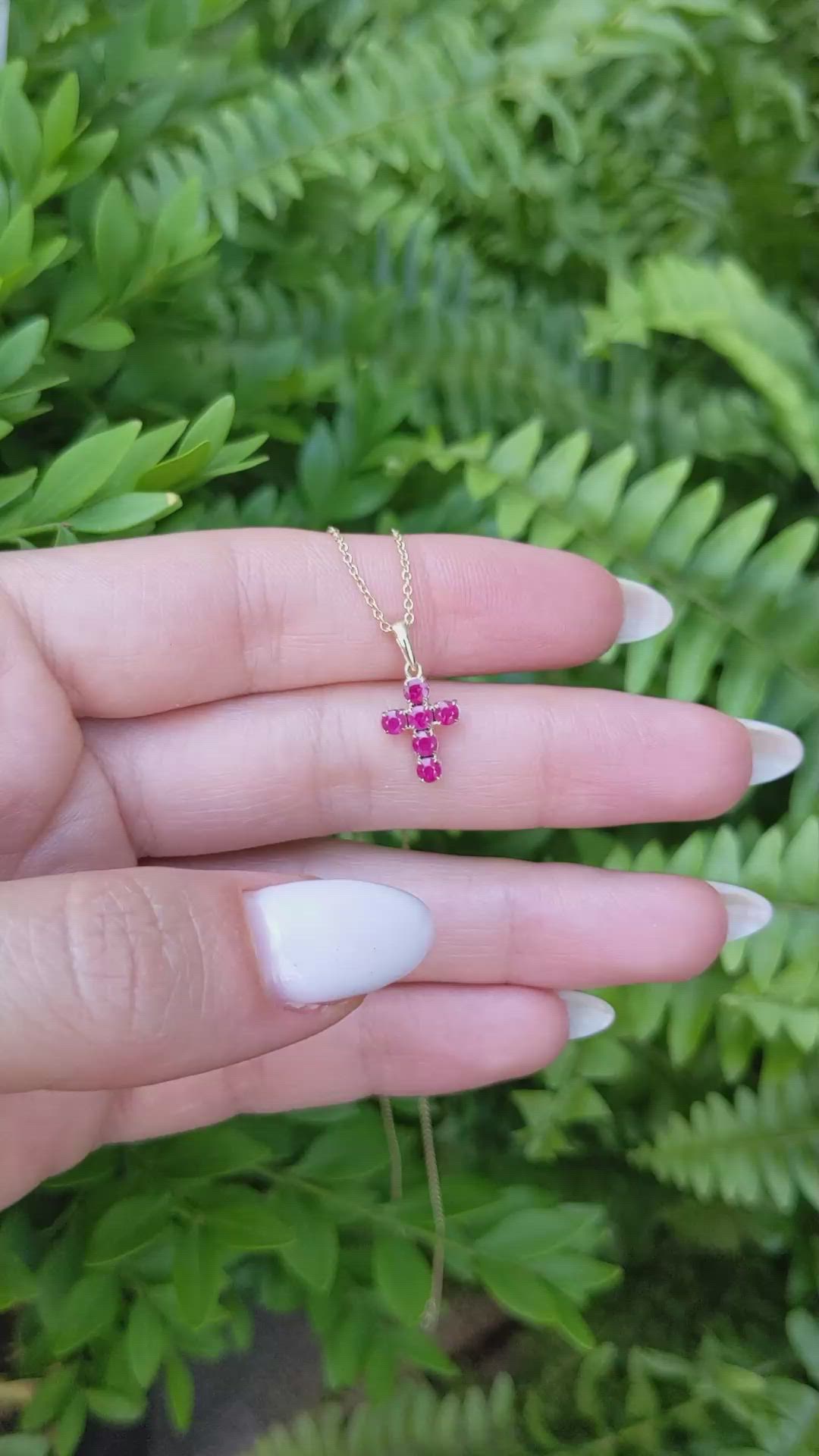 0.48 Ct. Ruby Religious Pendant, 14K Yellow Gold Size Video